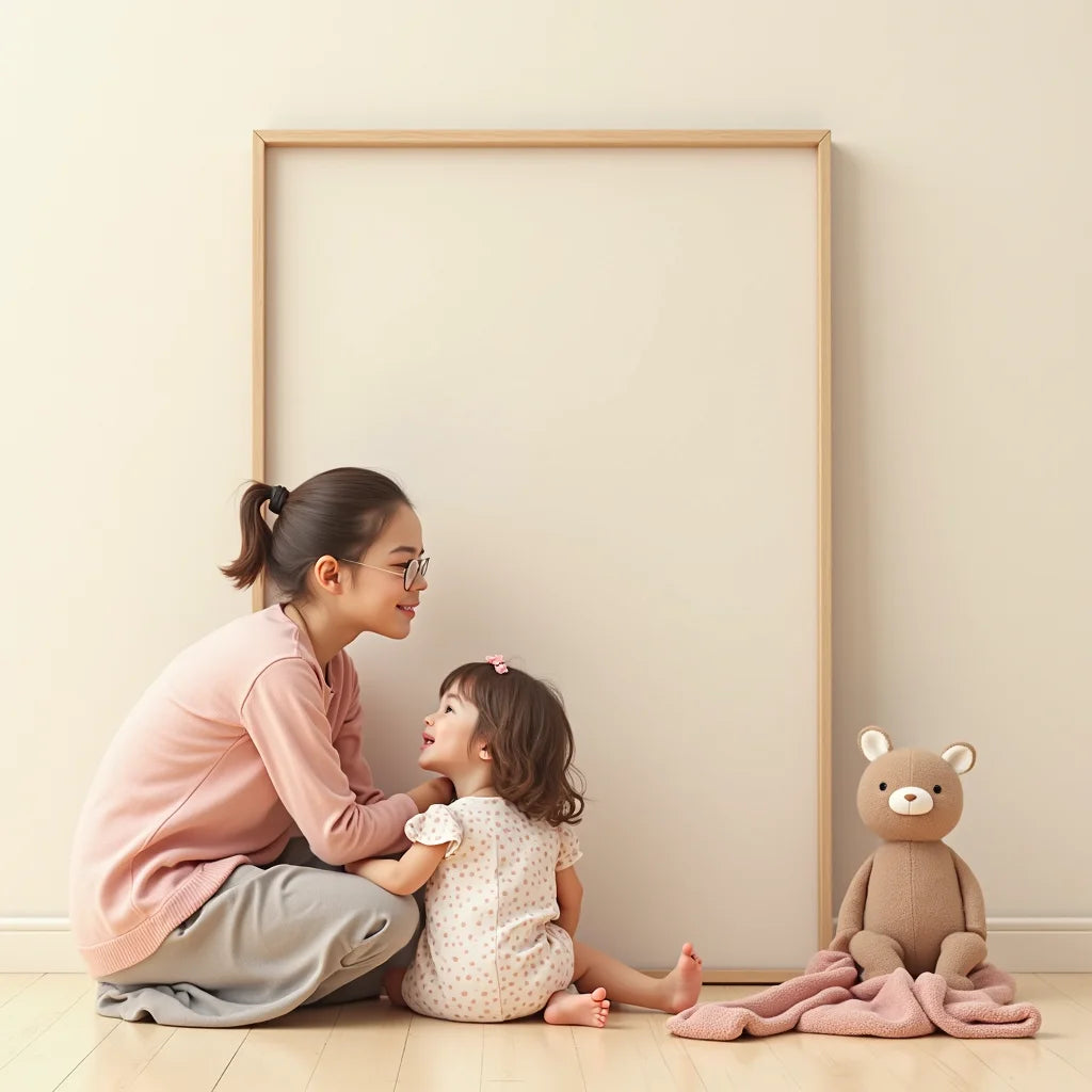 Mummy Daughter Art Print for Warm Family Walls and Joy