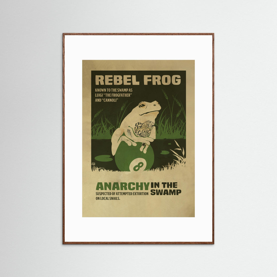 prisoner frog funny poster by Dion Gem