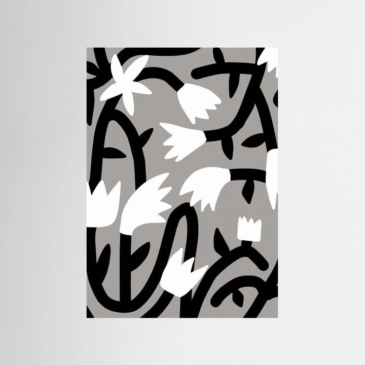 Black and White Bloom Vine by Little Dean - Fine Art Paper Print - dreamtprint.art - 14 x 21 cm / 5 x 8″ (A5)