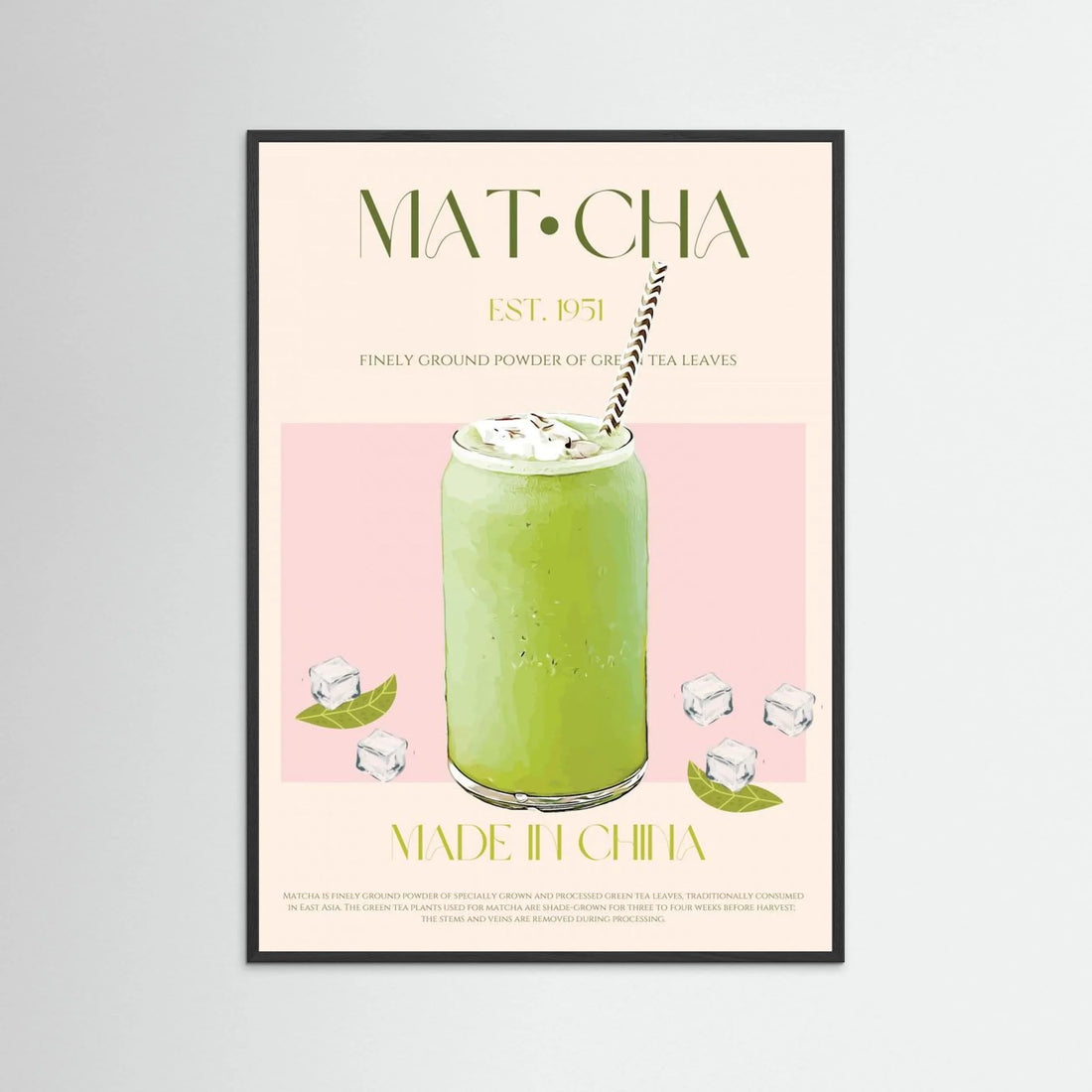 Chilled Matcha Drink by Nazma Khokhar - Fine Art Paper Print - dreamtprint.art - 14 x 21 cm / 5 x 8″ (A5)