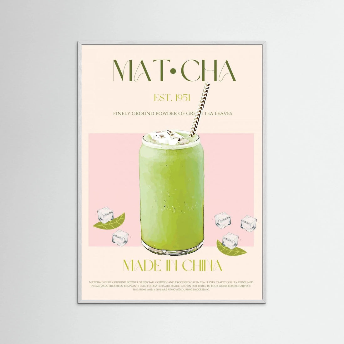 Chilled Matcha Drink by Nazma Khokhar - Fine Art Paper Print - dreamtprint.art - 14 x 21 cm / 5 x 8″ (A5)