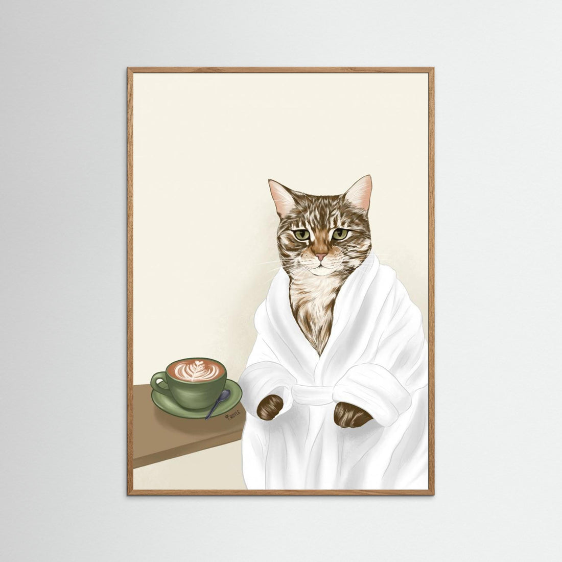 Coffee Cat by Tara Royle - Fine Art Paper Print - dreamtprint.art - 14 x 21 cm / 5 x 8″ (A5)