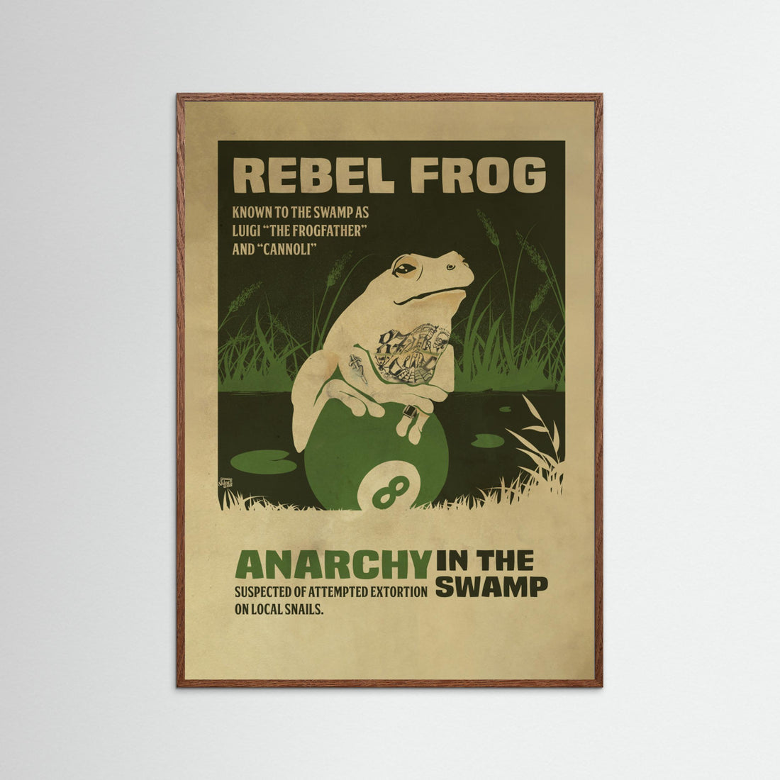 prisoner frog funny poster by Dion Gem