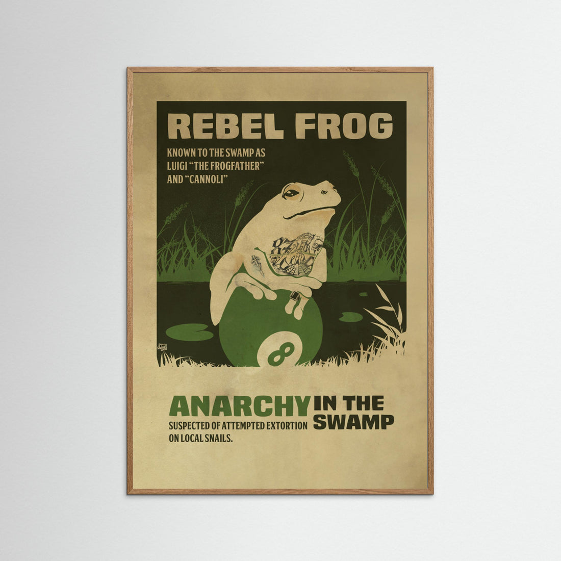 prisoner frog funny poster by Dion Gem