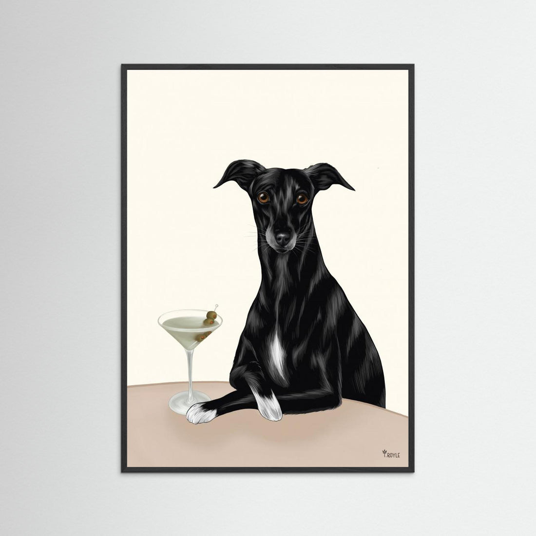 Classy Greyhound with Martini by Tara Royle