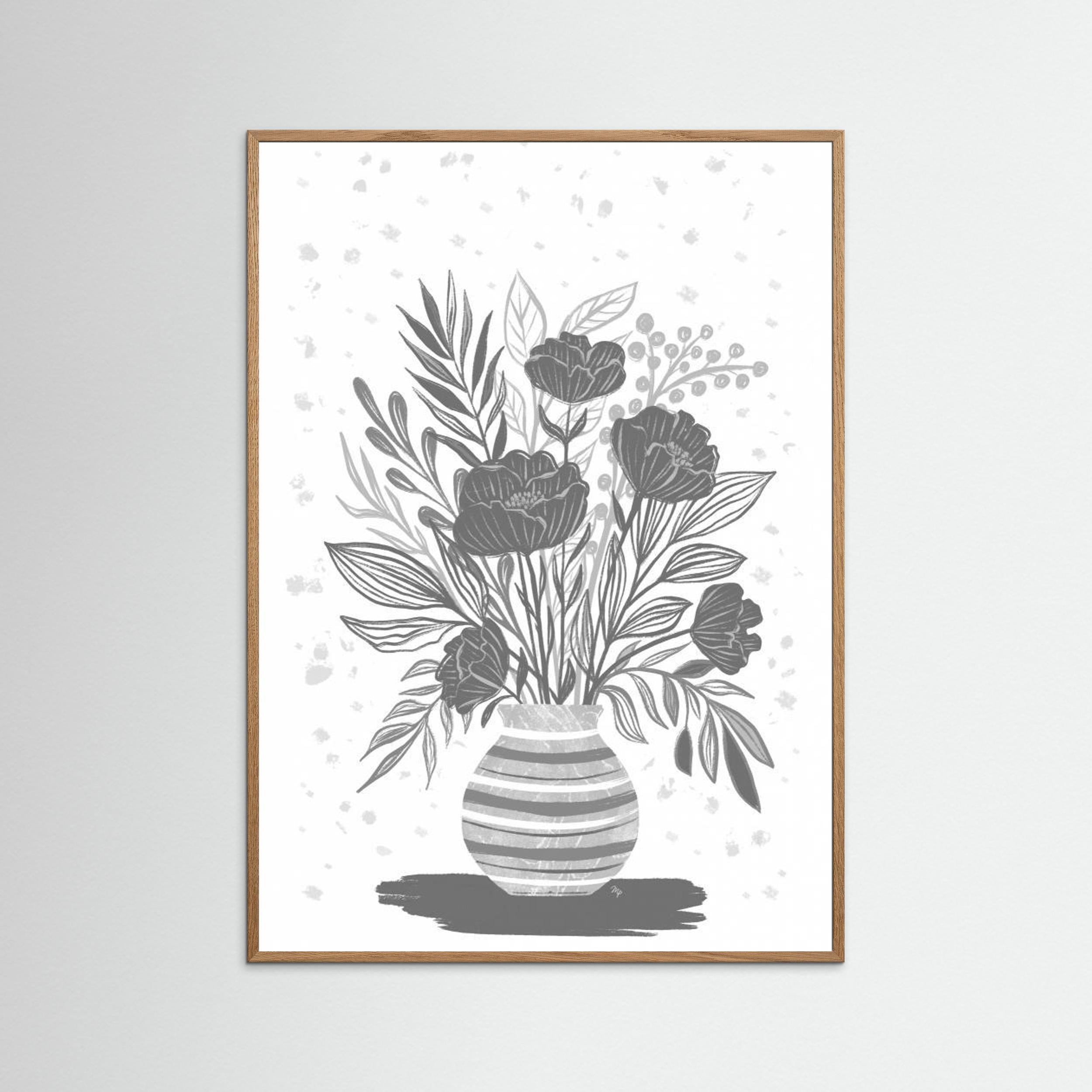 Grey Flowers by Martina