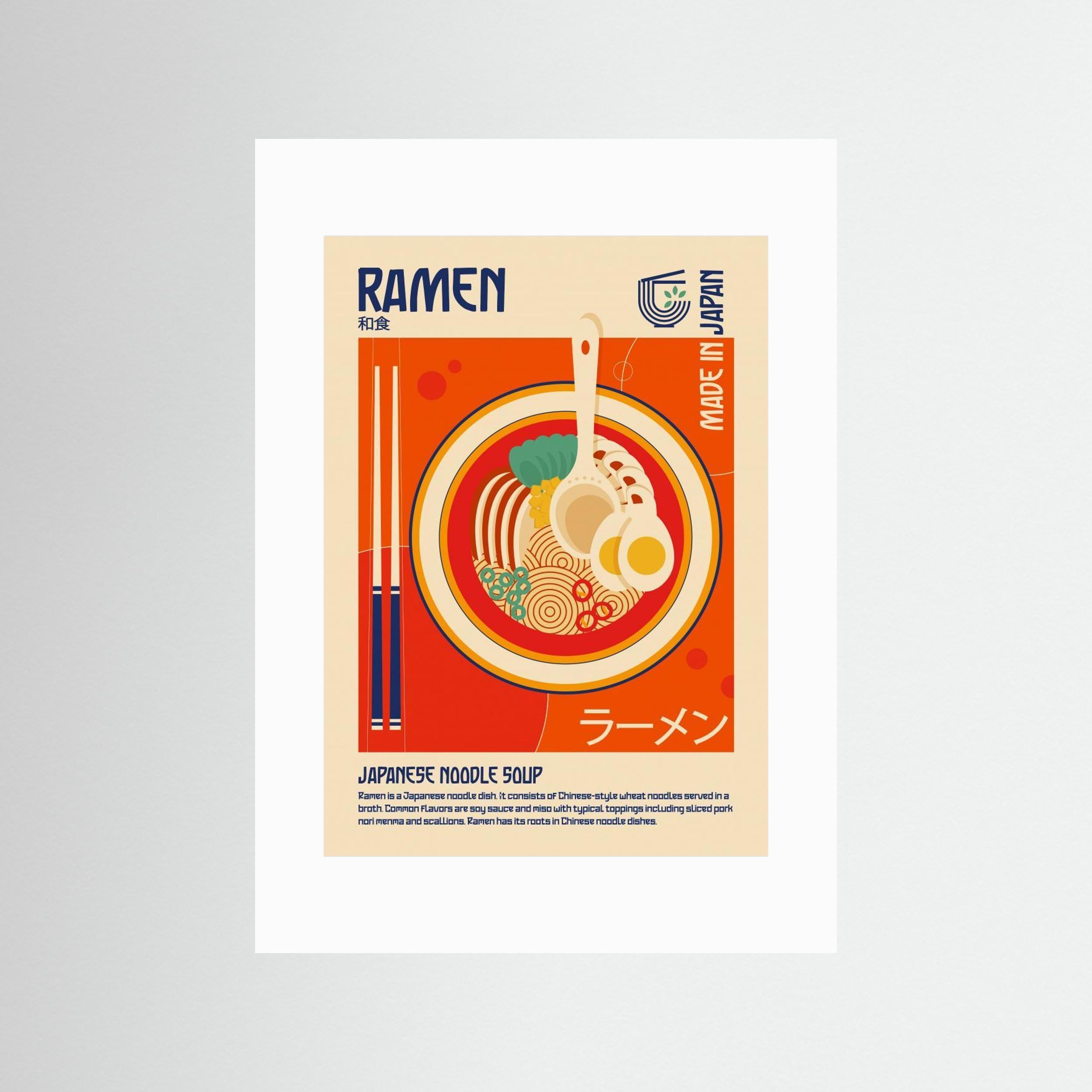 Ramen Japanese Food Print by Retrodrome