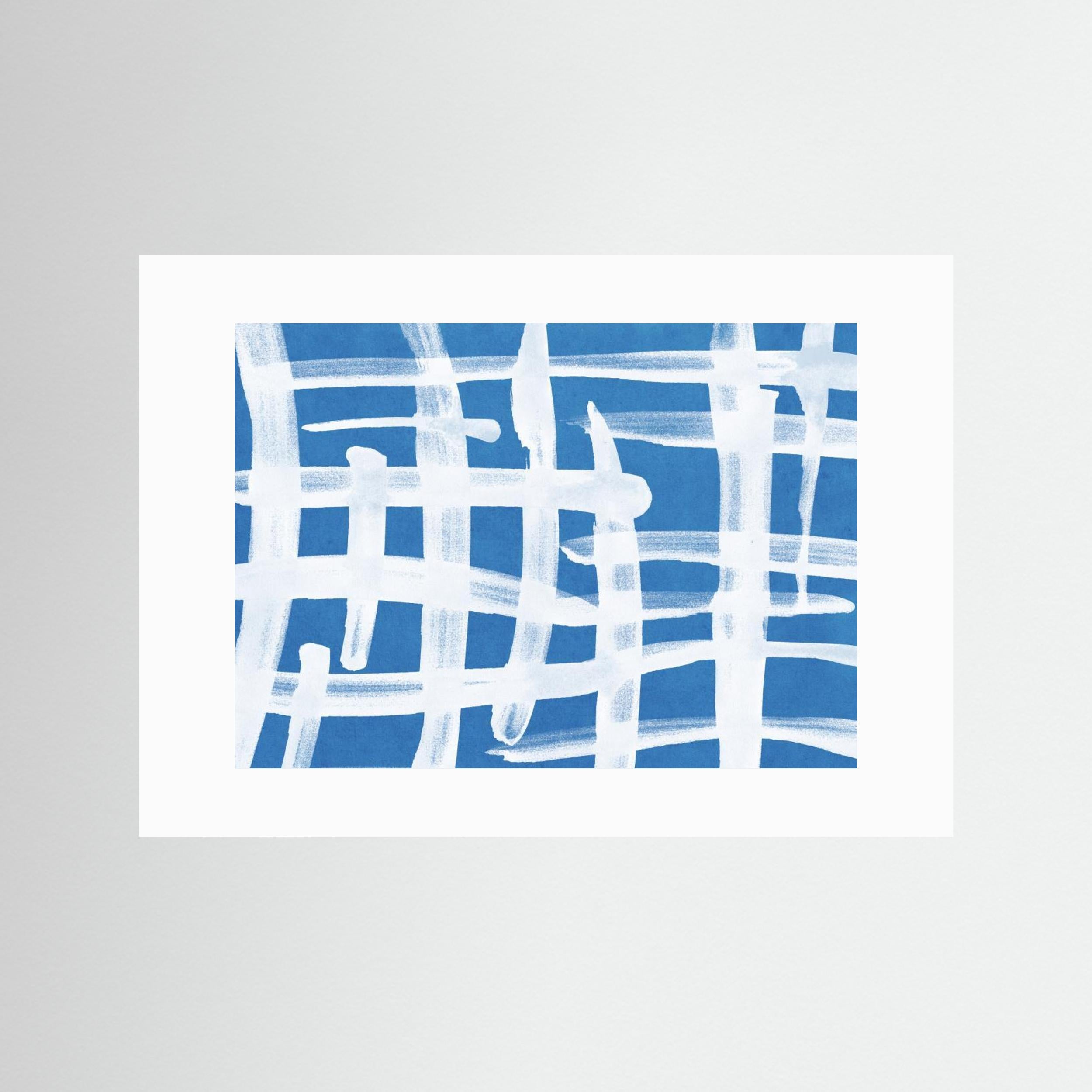 Abstract Lines Blue and White 02 by Amini54