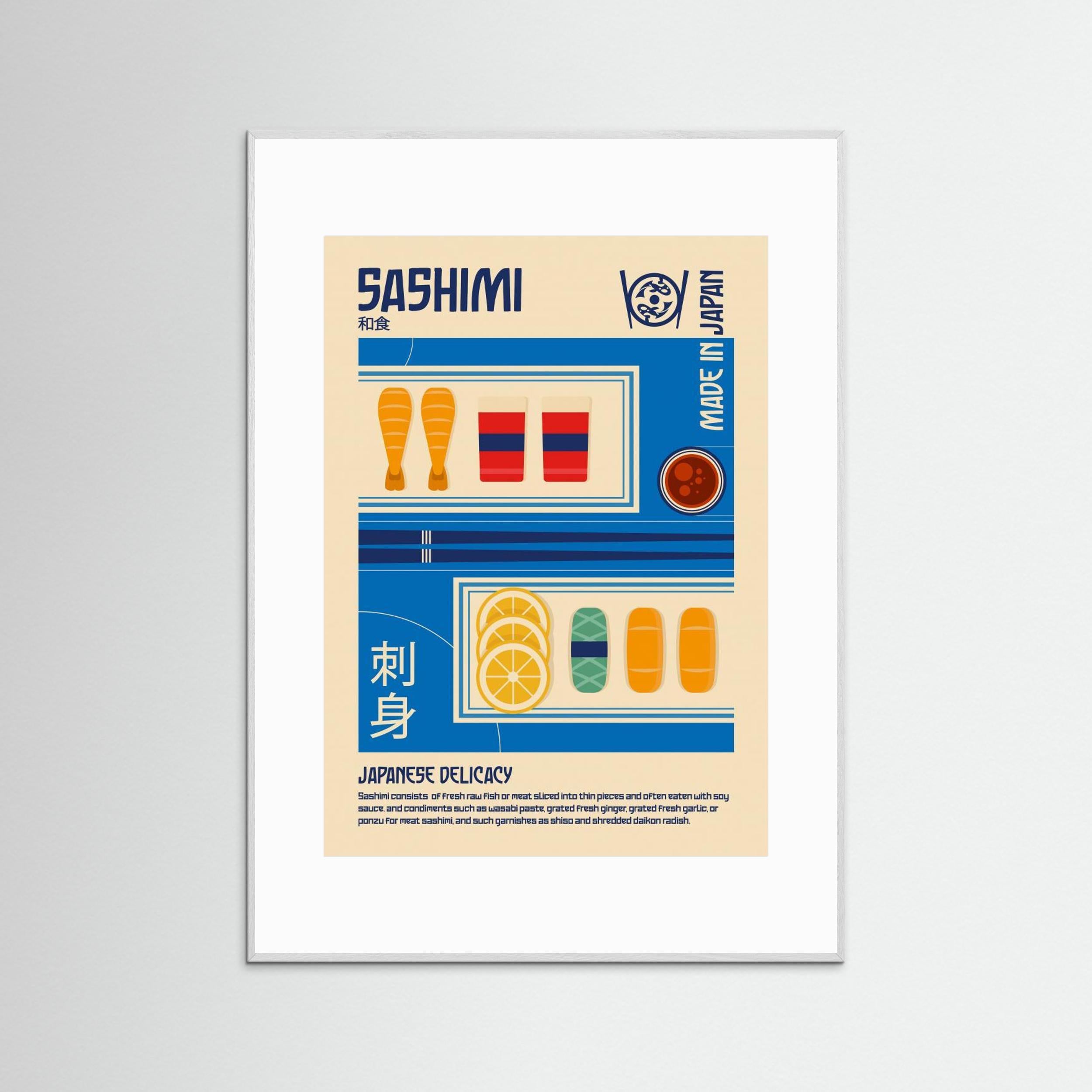 Sashimi Japanese Food Print by Retrodrome