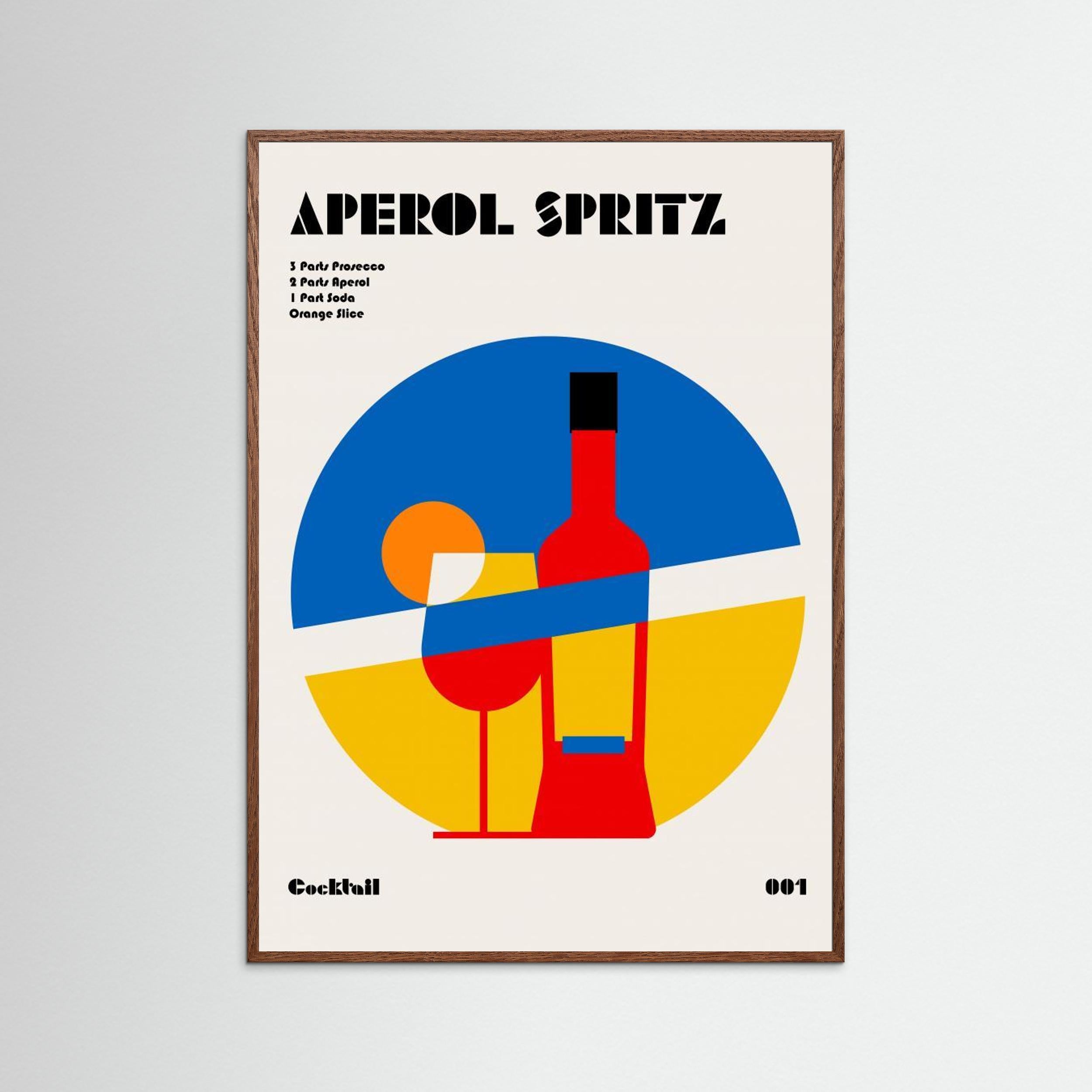 Aperol Spritz Cocktail Bauhaus Art Print by Retrodrome
