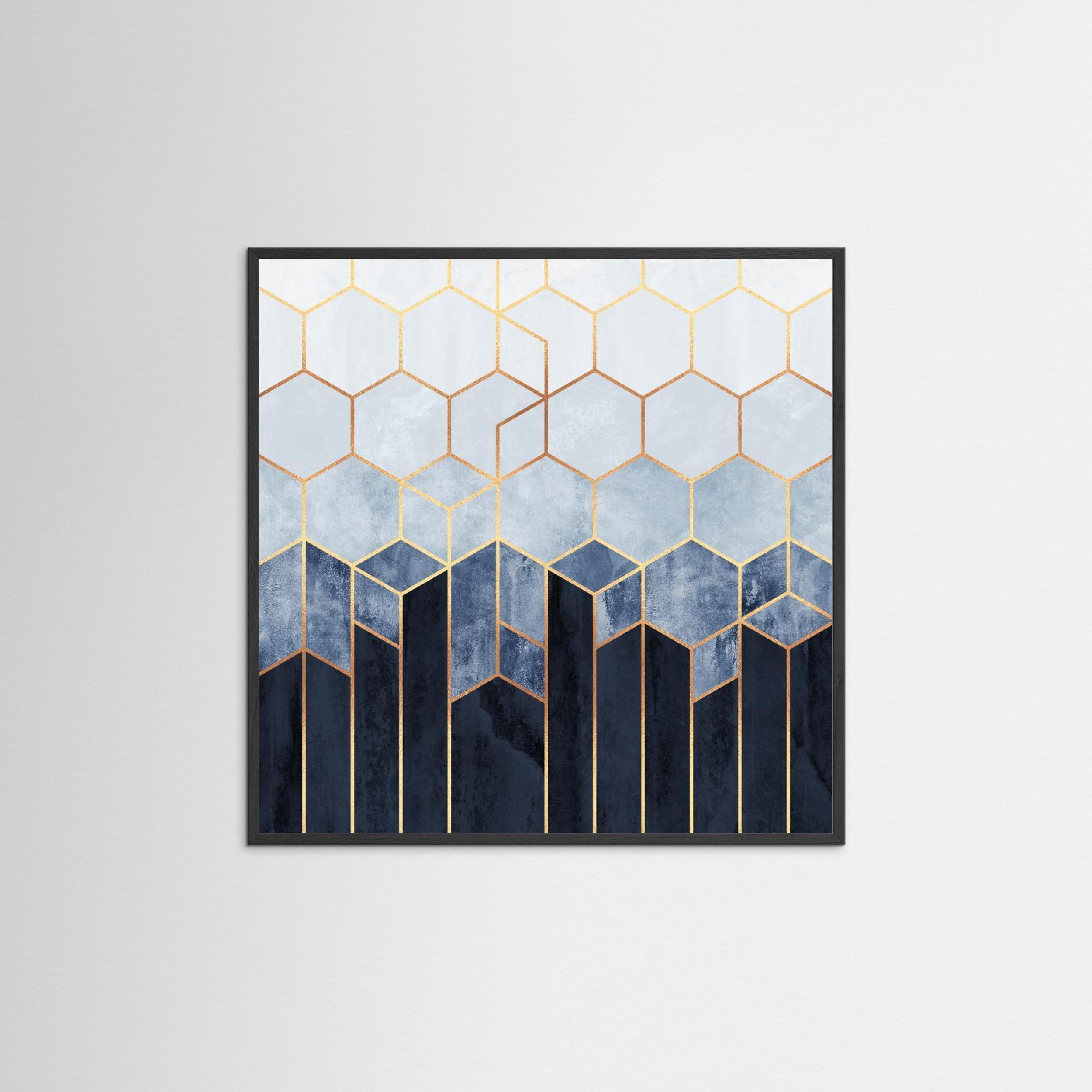 Soft Blue Hexagons by Elisabeth Fredriksson