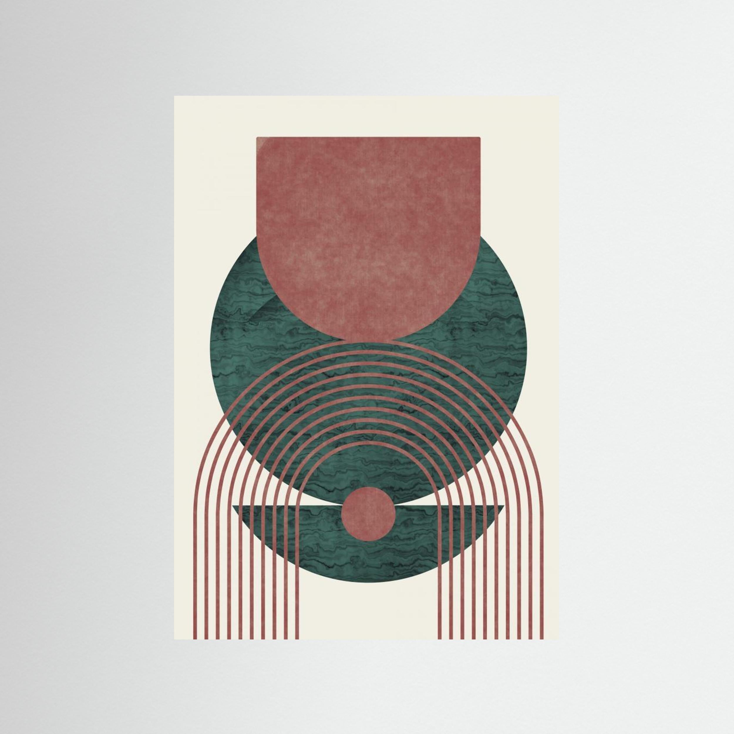 Aquamarine Marble Geometric Design by Little Dean