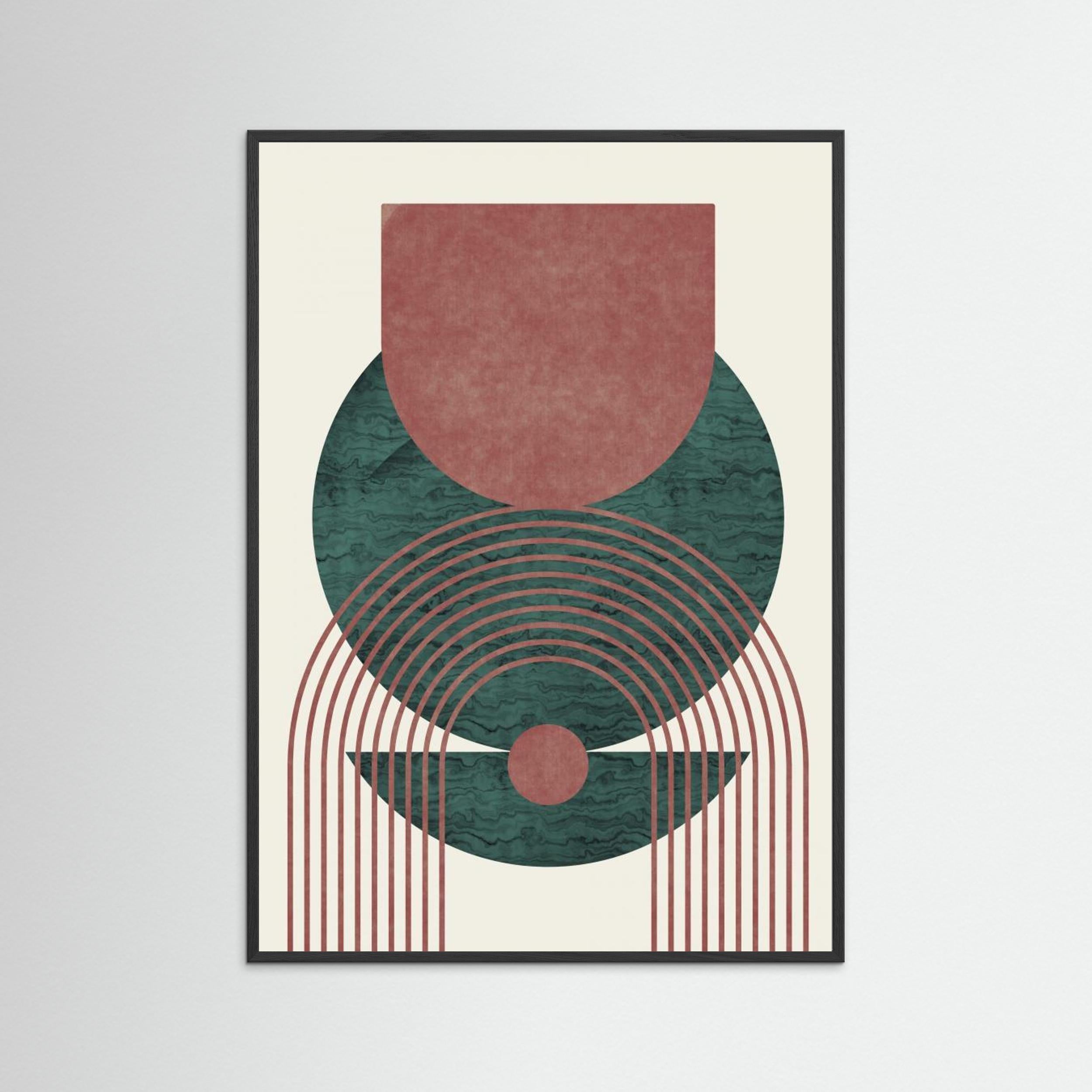 Aquamarine Marble Geometric Design by Little Dean