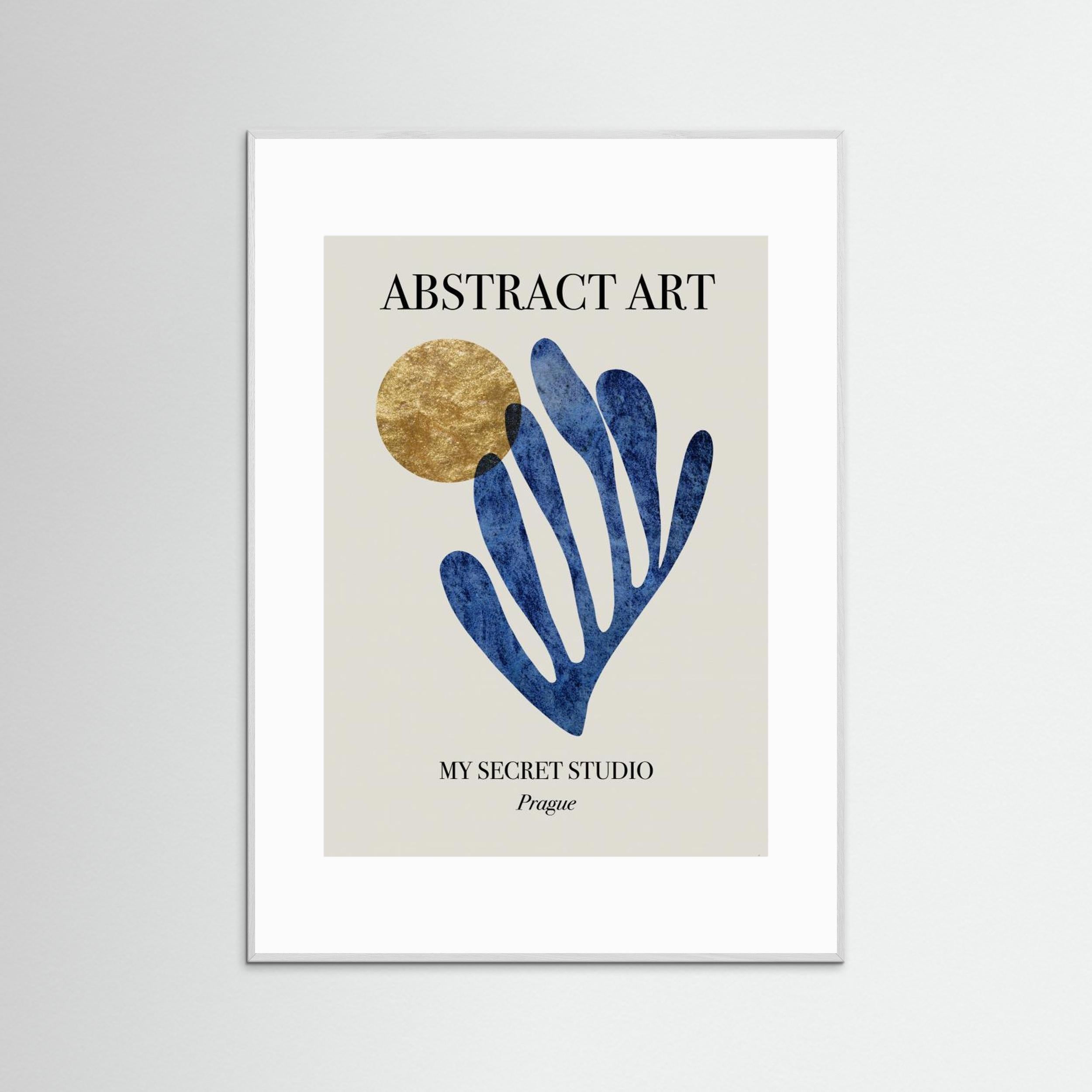 Abstract Blue Leaf by Anne Marie Volfova