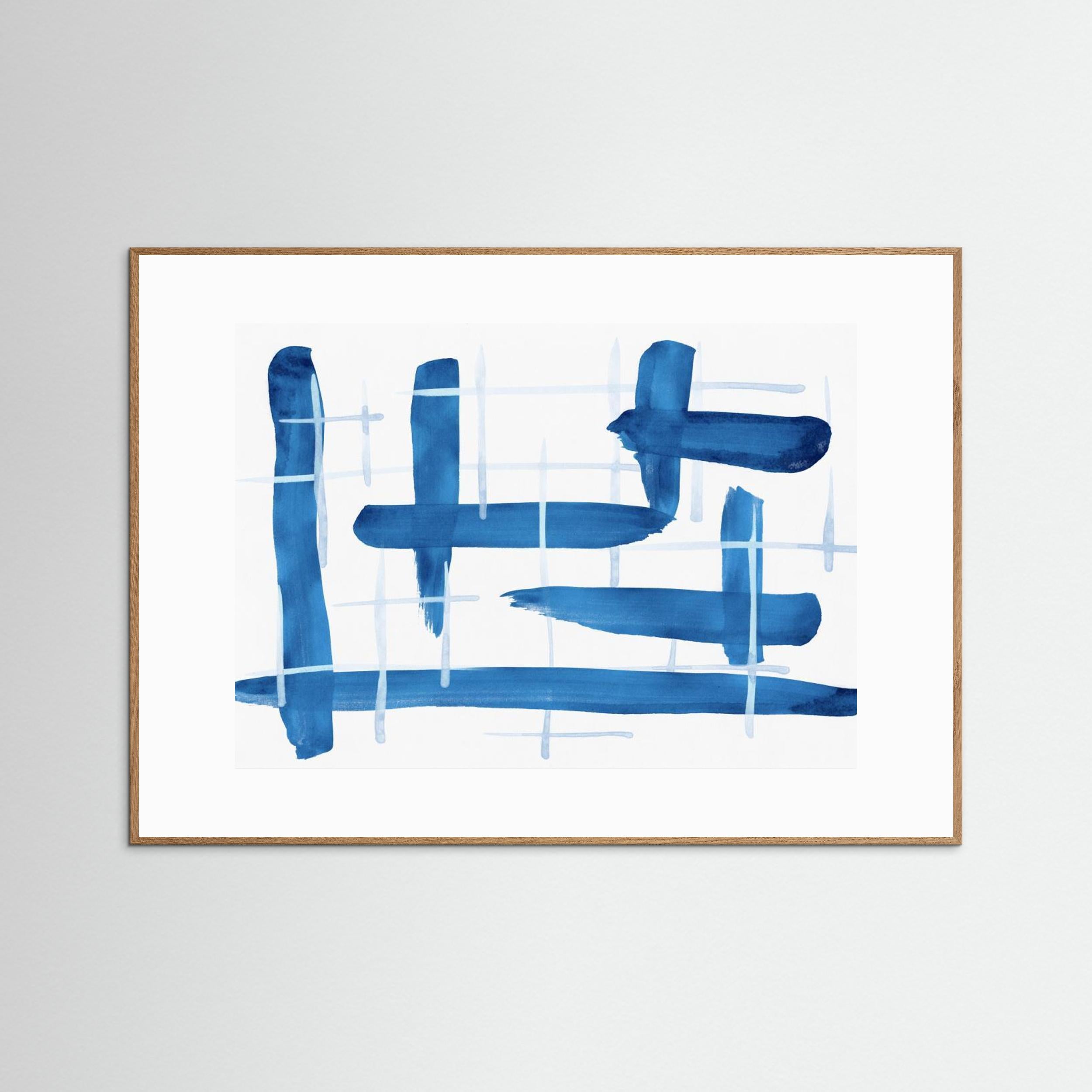 Abstract Lines Blue and White 04 by Amini54