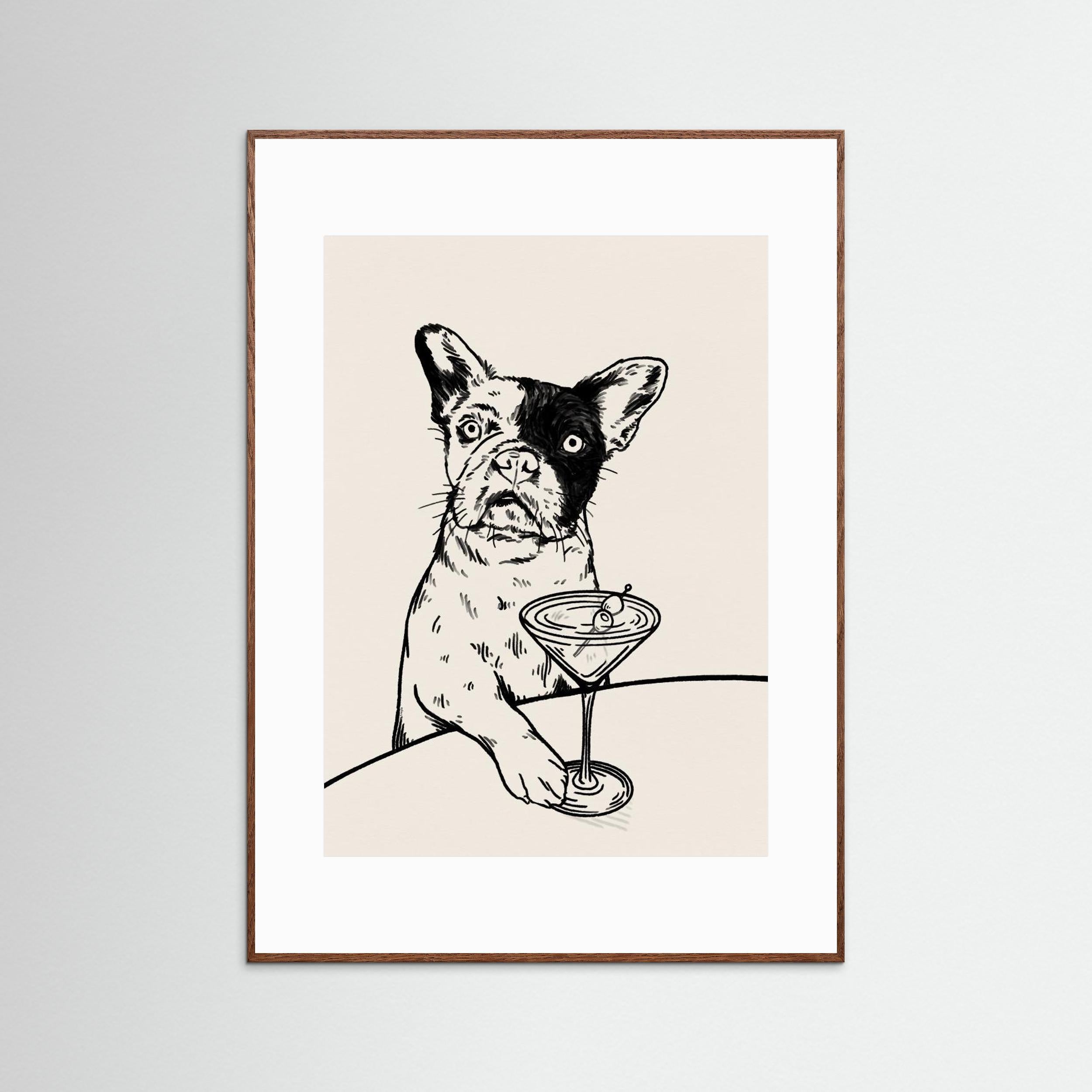 Frenchie with Dirty Martini Cocktail by Tara Royle