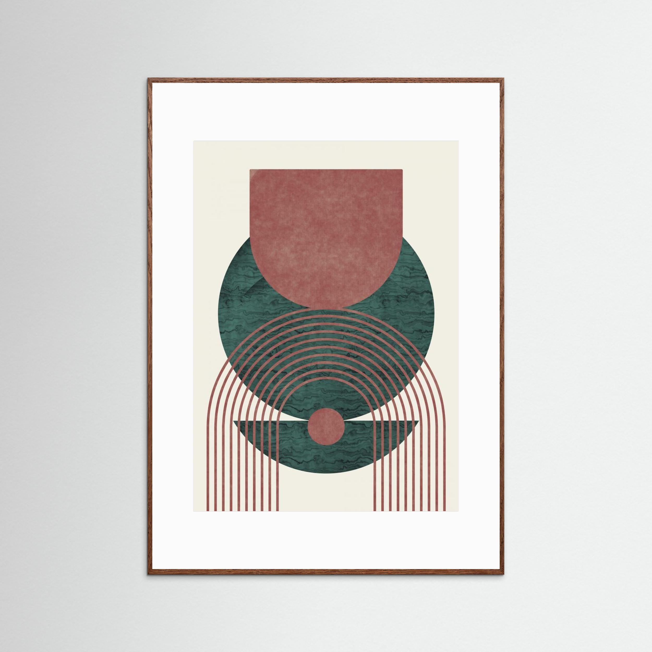 Aquamarine Marble Geometric Design by Little Dean