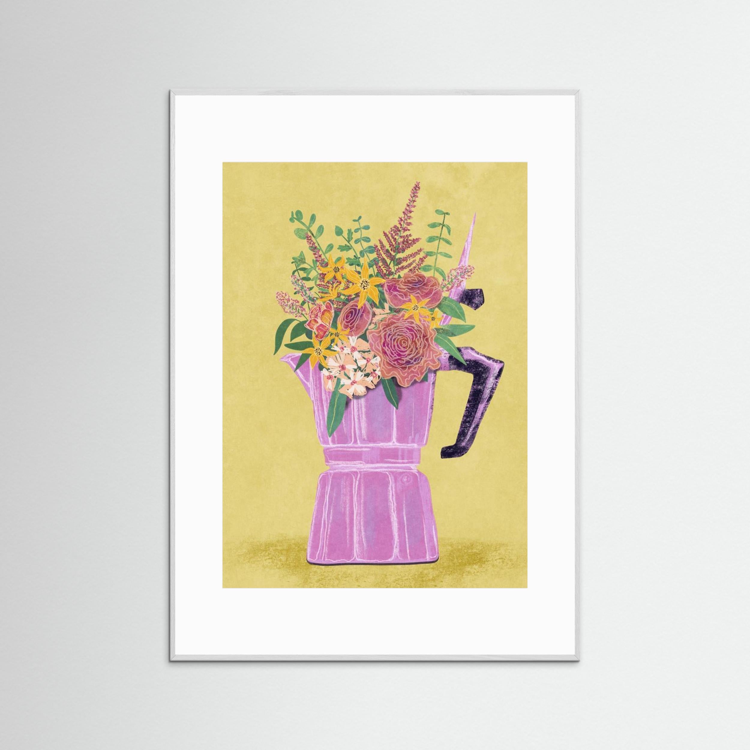 Espresso Maker with Flowers by Raissa Oltmanns