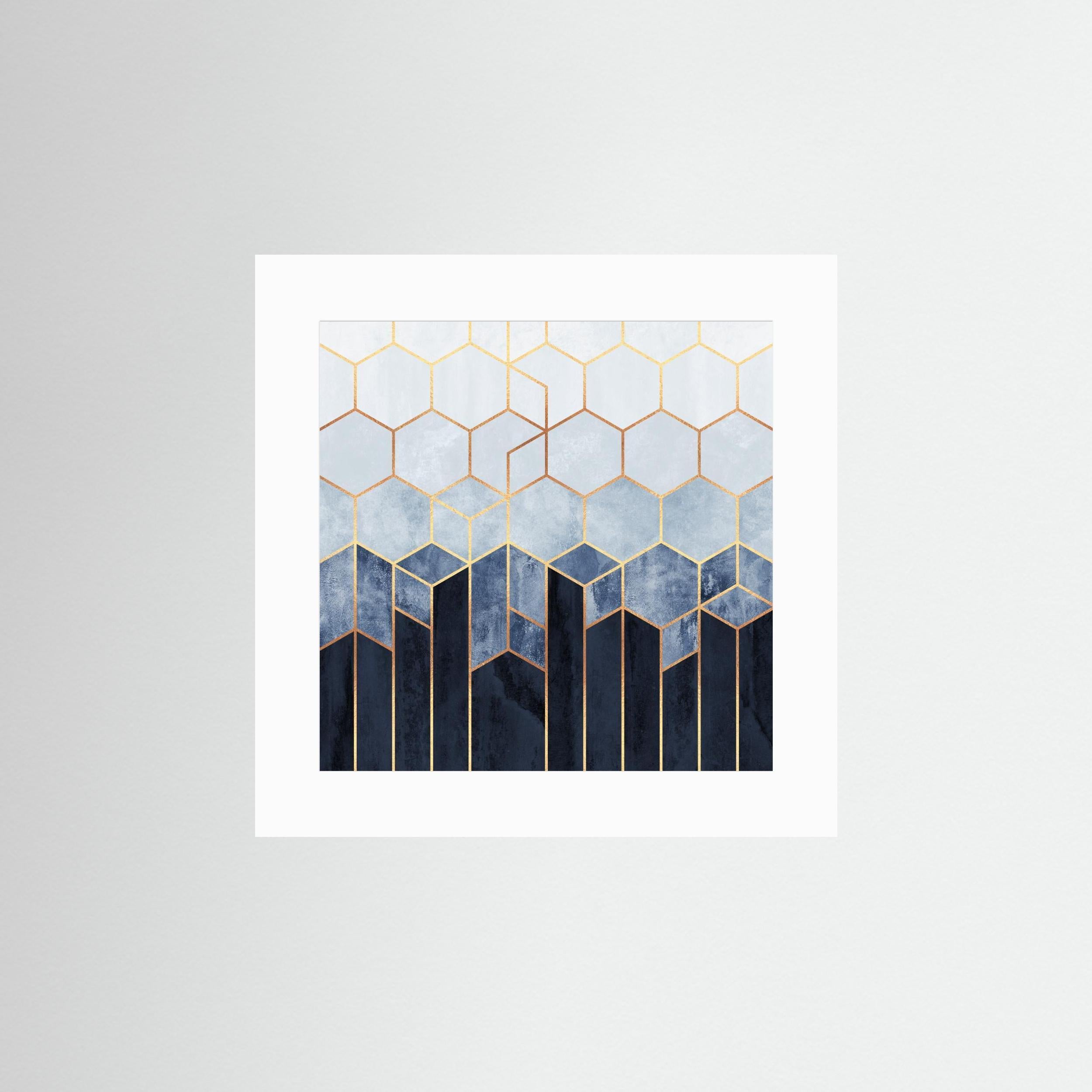 Soft Blue Hexagons by Elisabeth Fredriksson
