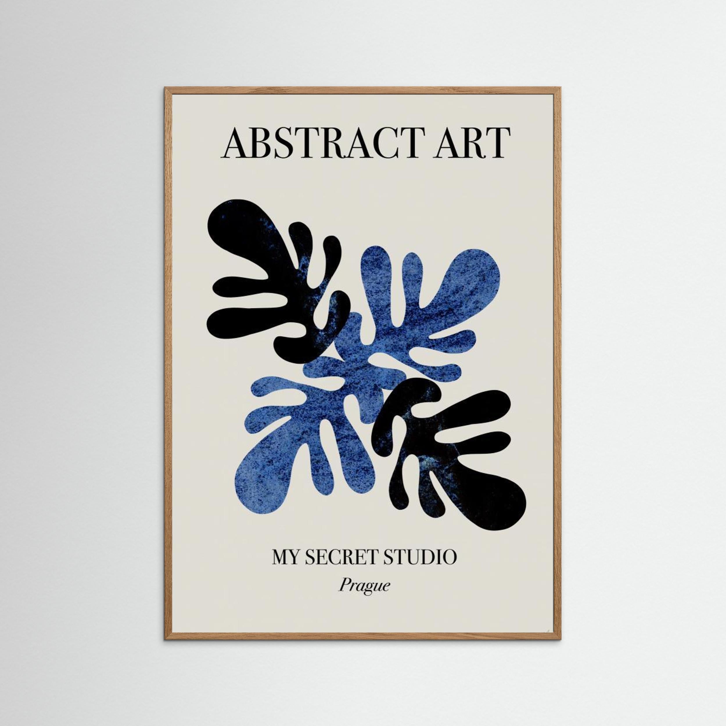 Abstract Blue Leaves by Anne Marie Volfova