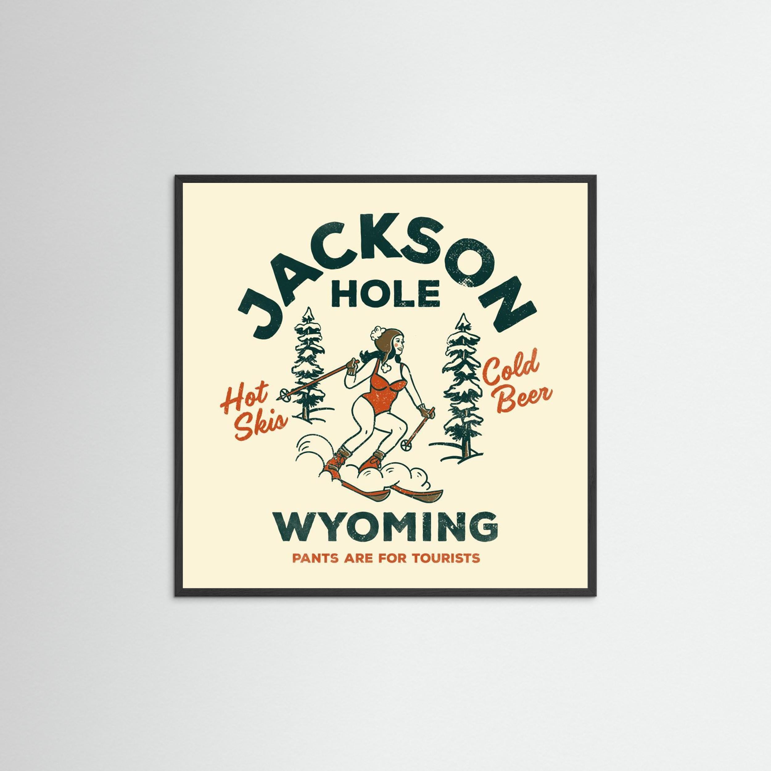 Jackson Hole Wyoming Funny Ski Girl by The Whiskey Ginger