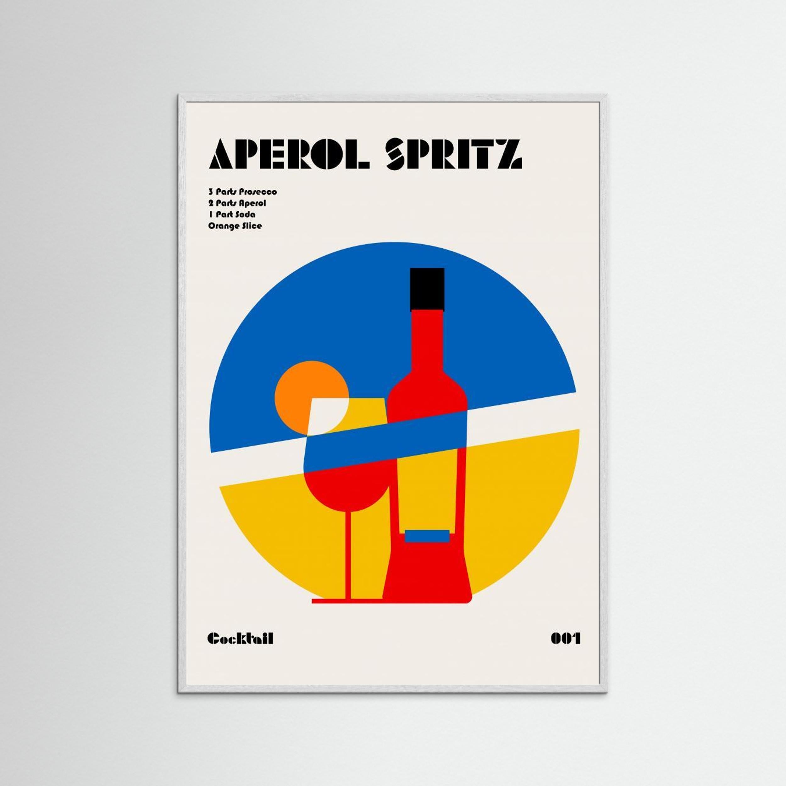 Aperol Spritz Cocktail Bauhaus Art Print by Retrodrome