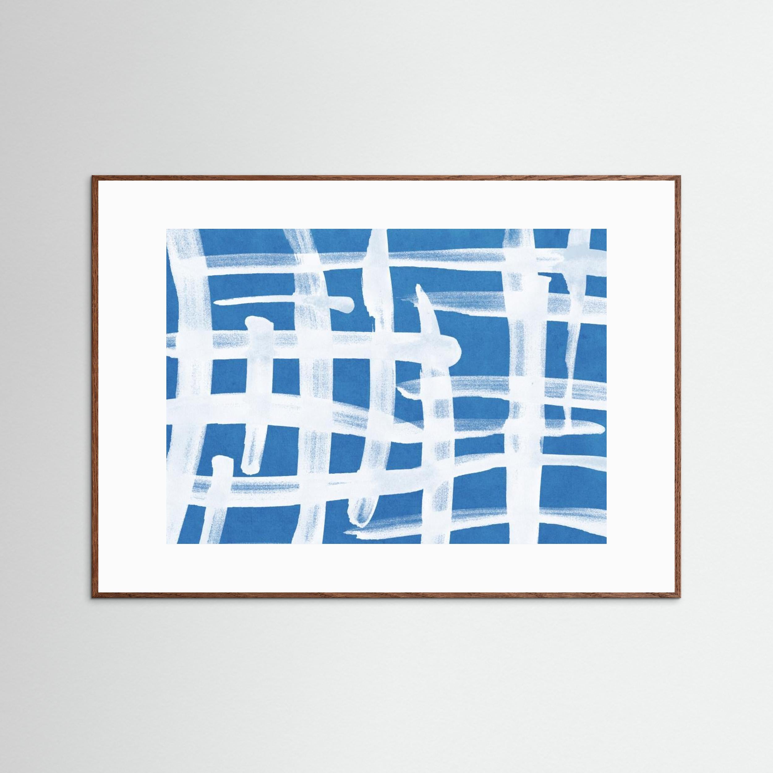 Abstract Lines Blue and White 02 by Amini54