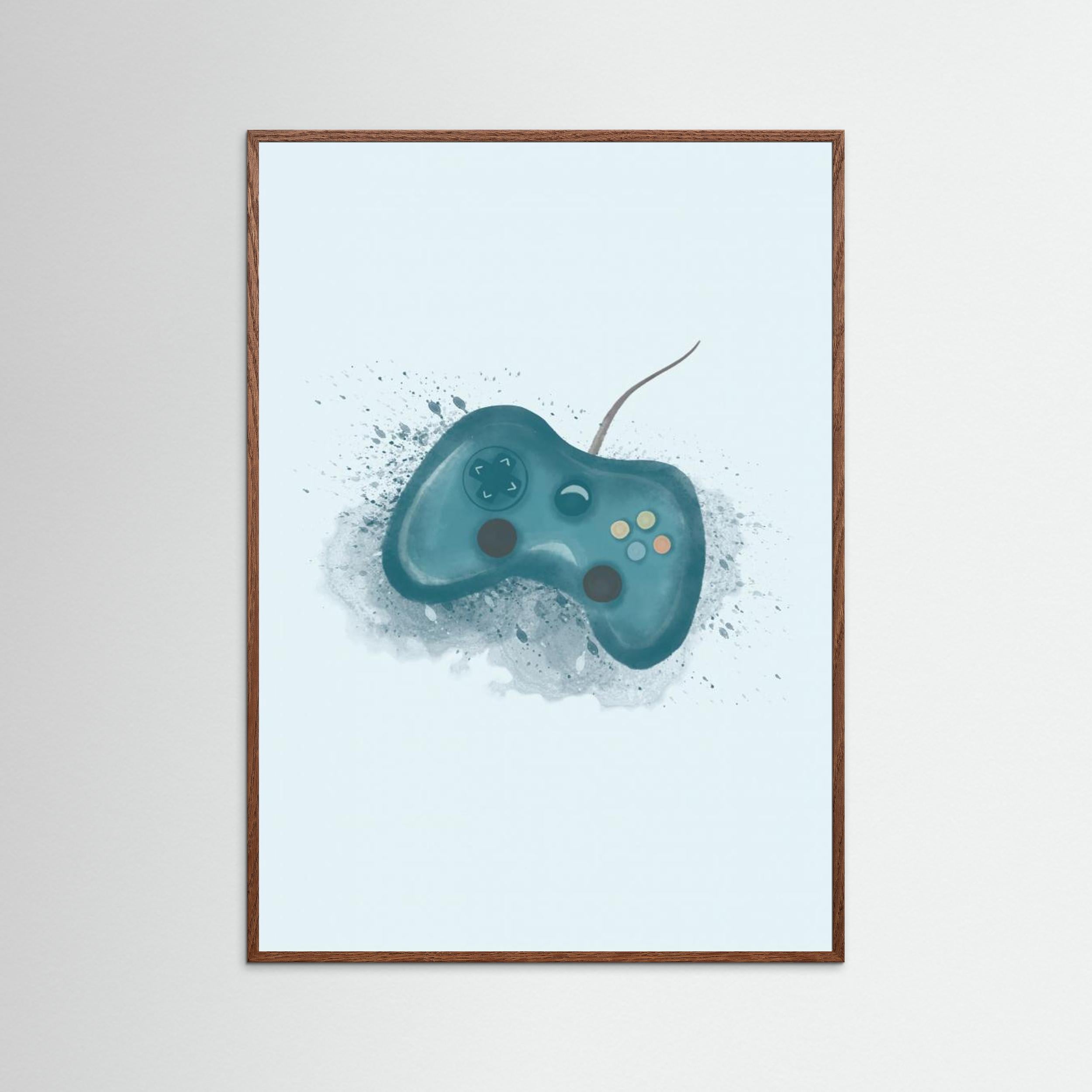 Gamer Splash Blue by Aminah Eleonora