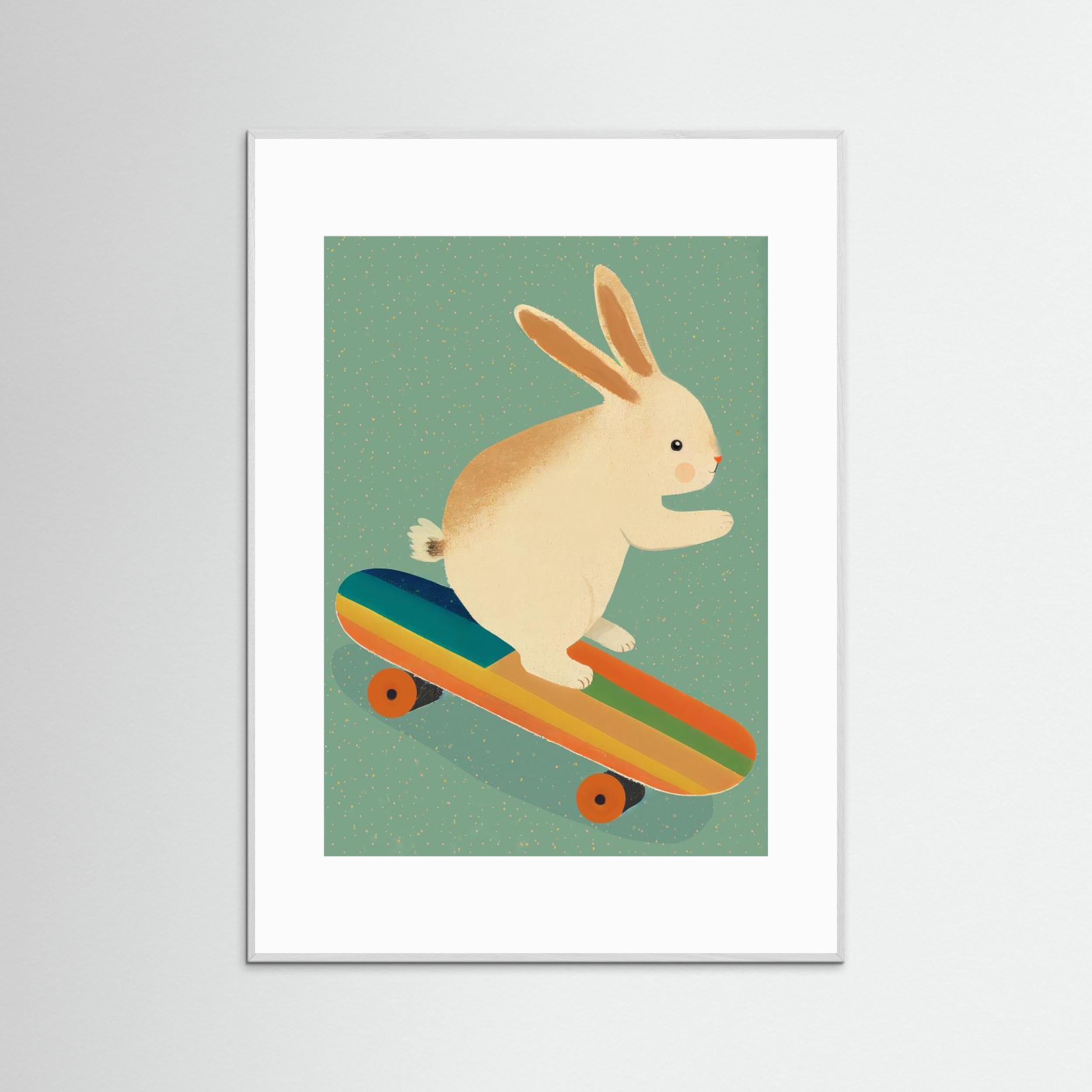 Bunny On Skateboard by Treechild