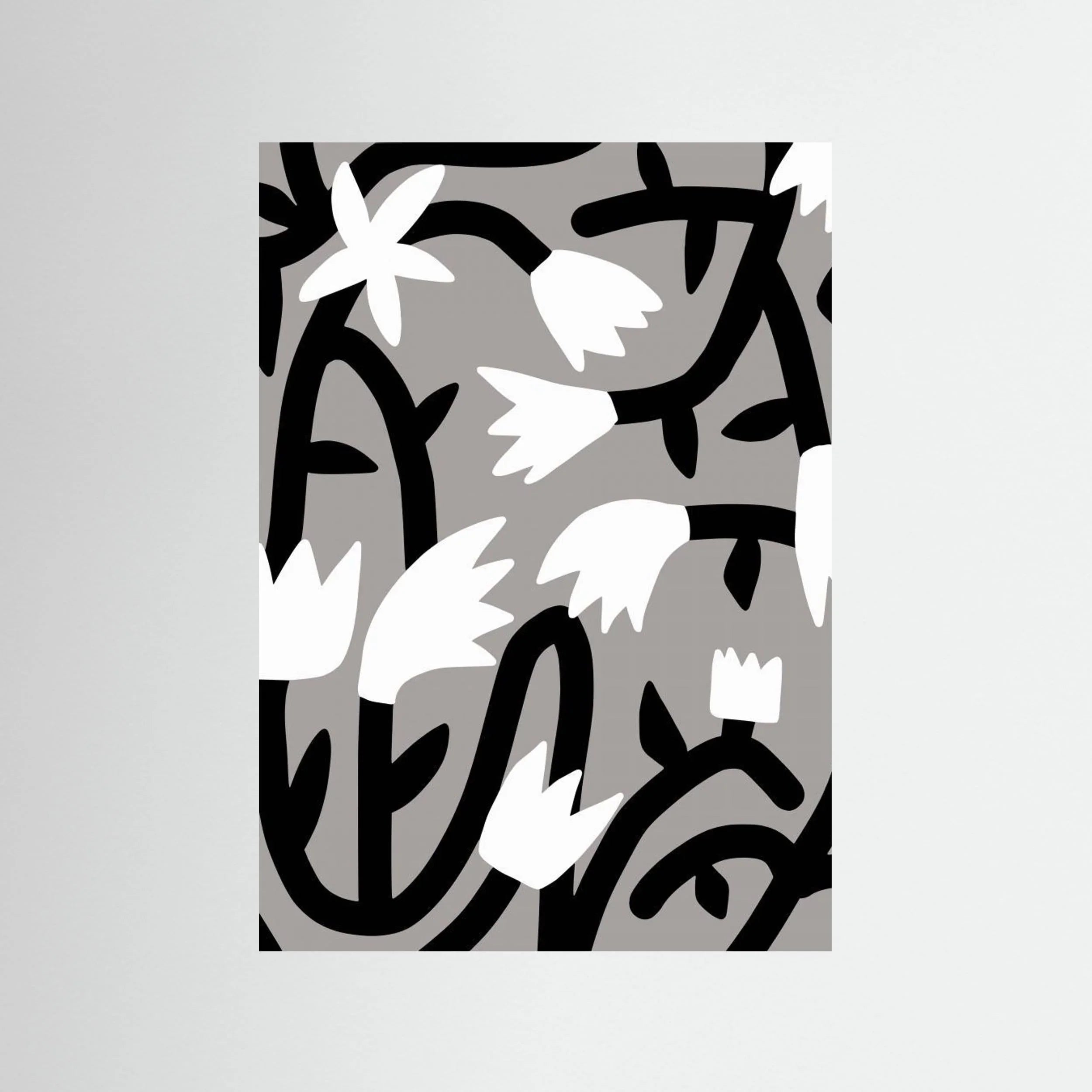 Black and White Bloom Vine by Little Dean - Fine Art Paper Print - dreamtprint.art - 14 x 21 cm / 5 x 8″ (A5)