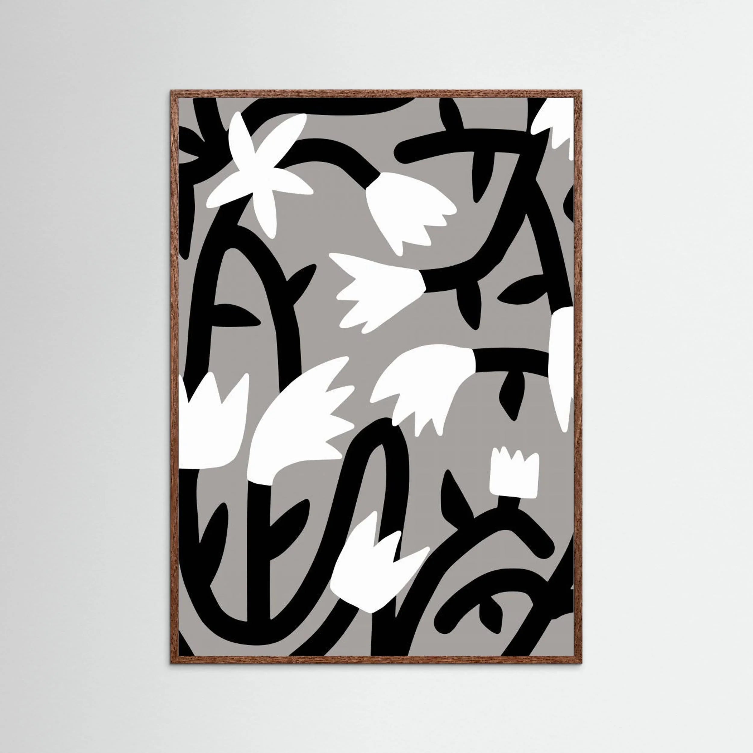 Black and White Bloom Vine by Little Dean - Fine Art Paper Print - dreamtprint.art - 14 x 21 cm / 5 x 8″ (A5)