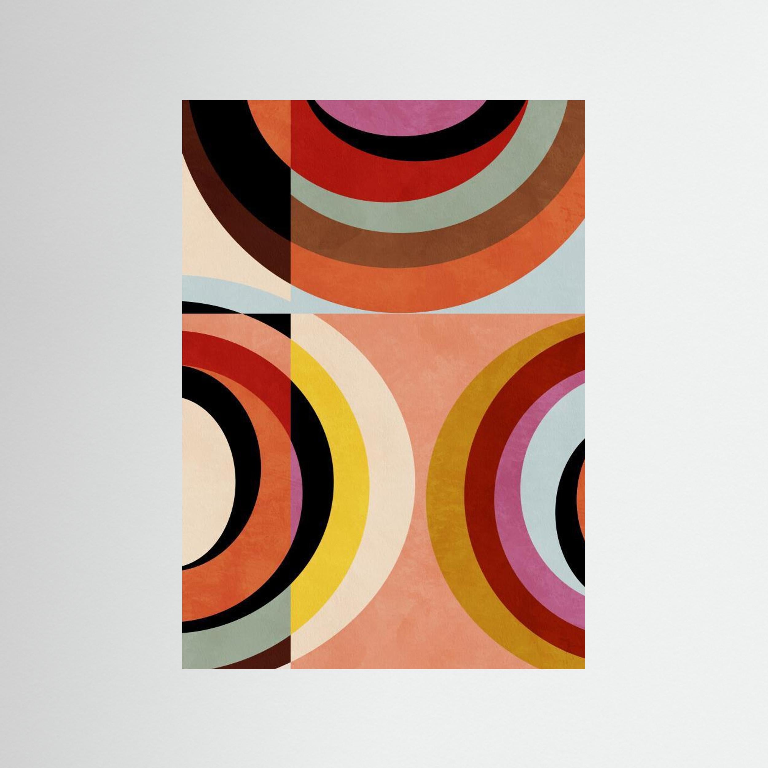 Warm Colors Bauhaus Geometry3 by Ana Rut Bre