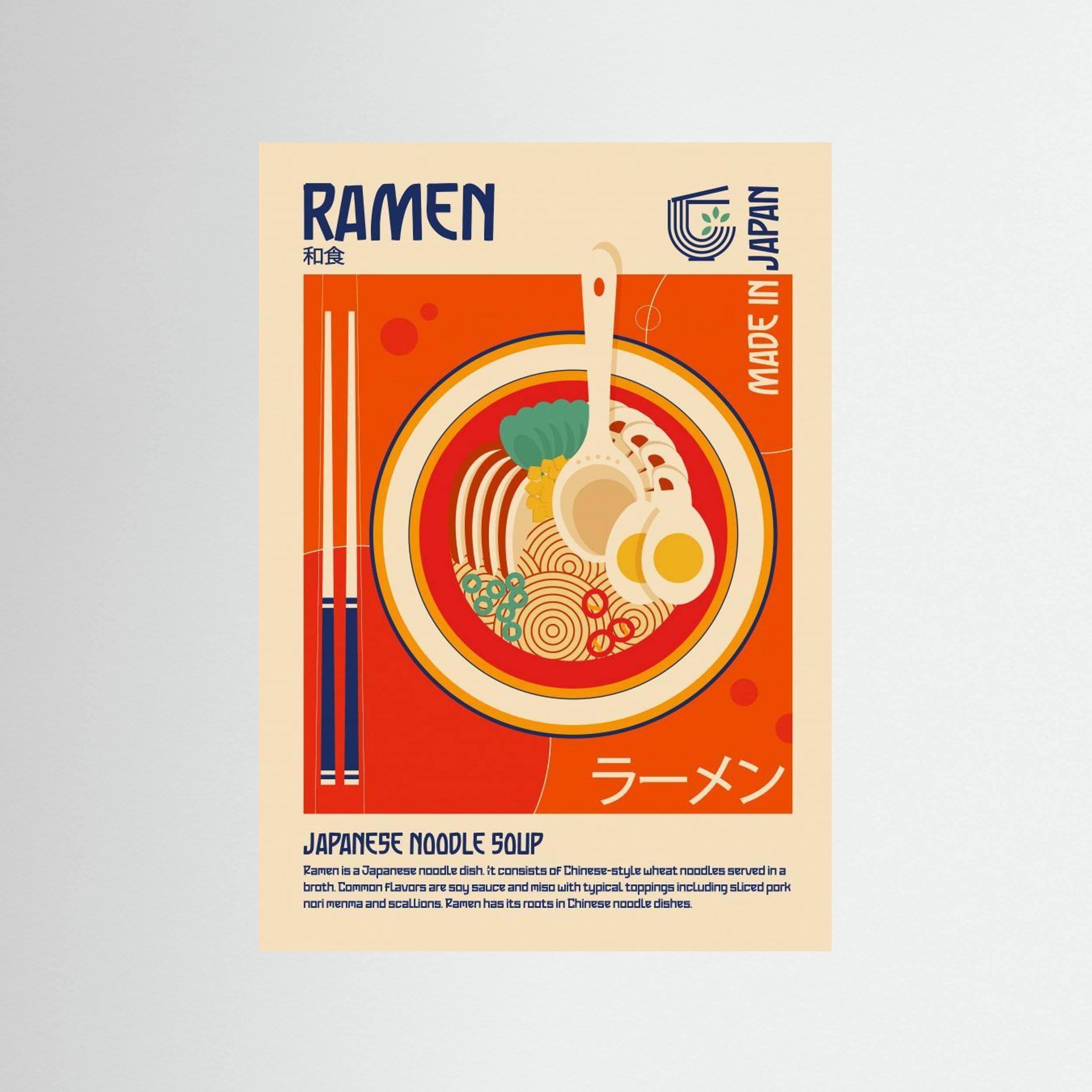 Ramen Japanese Food Print by Retrodrome