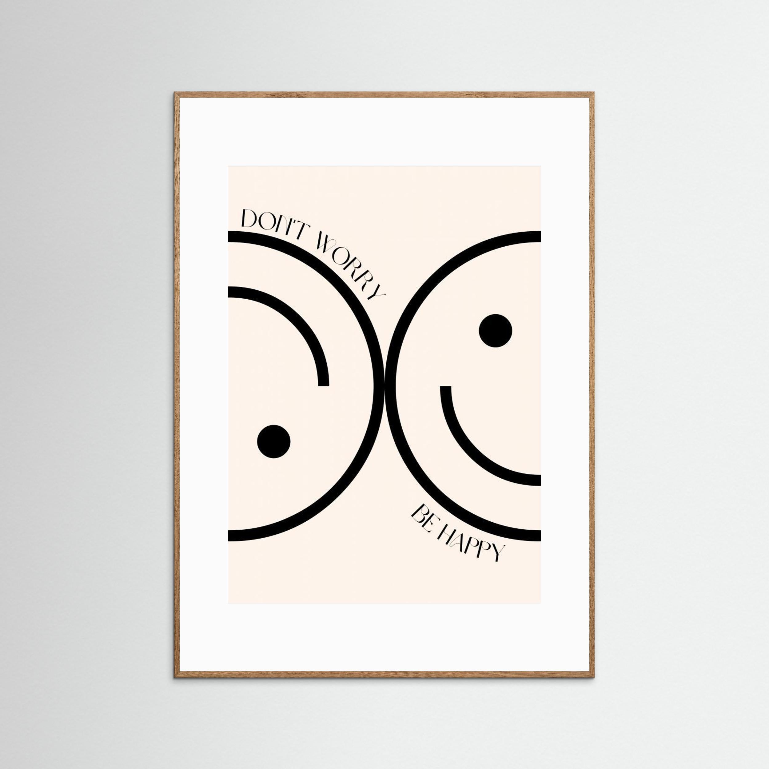 Don't Worry, Be Happy Print by Nazma Khokhar