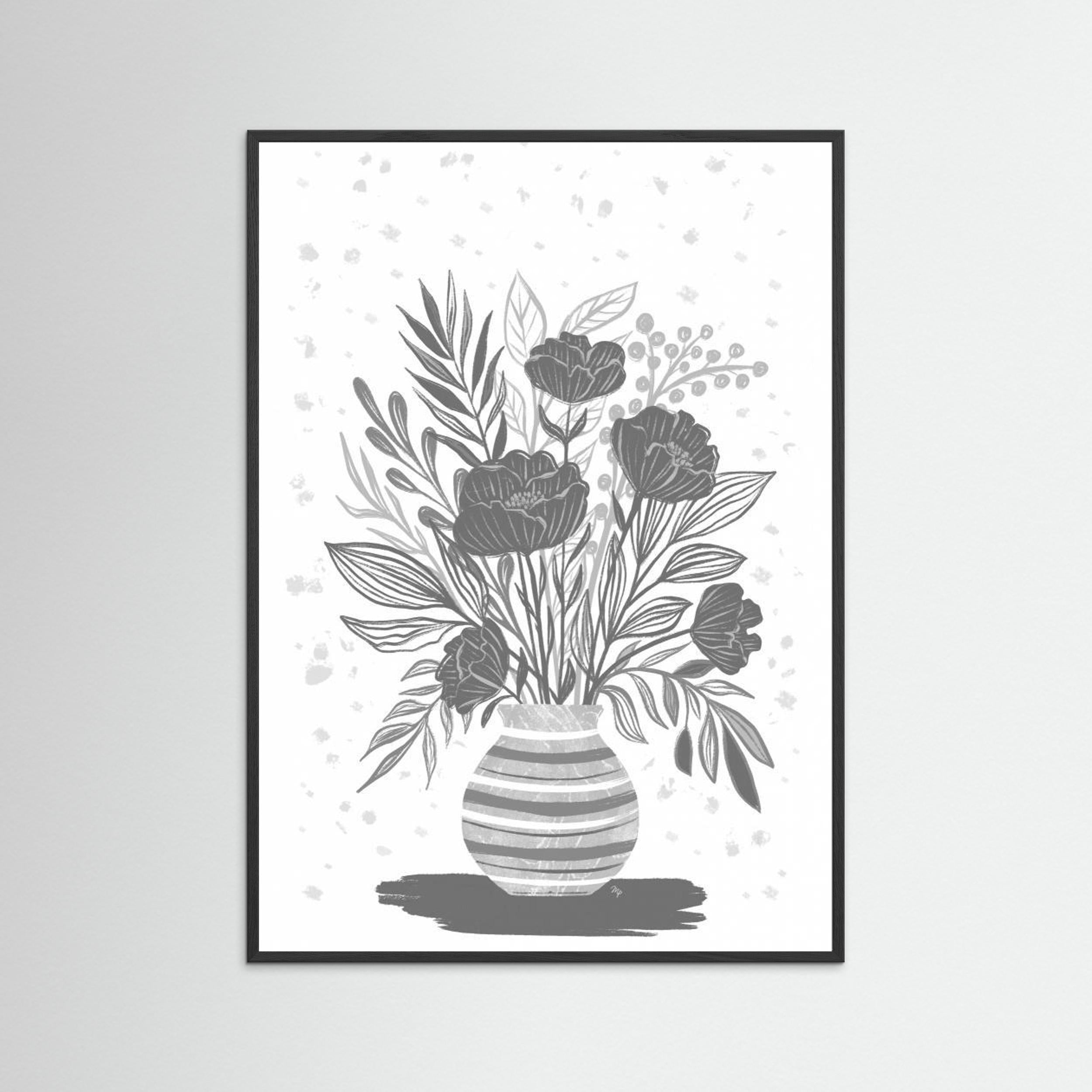 Grey Flowers by Martina