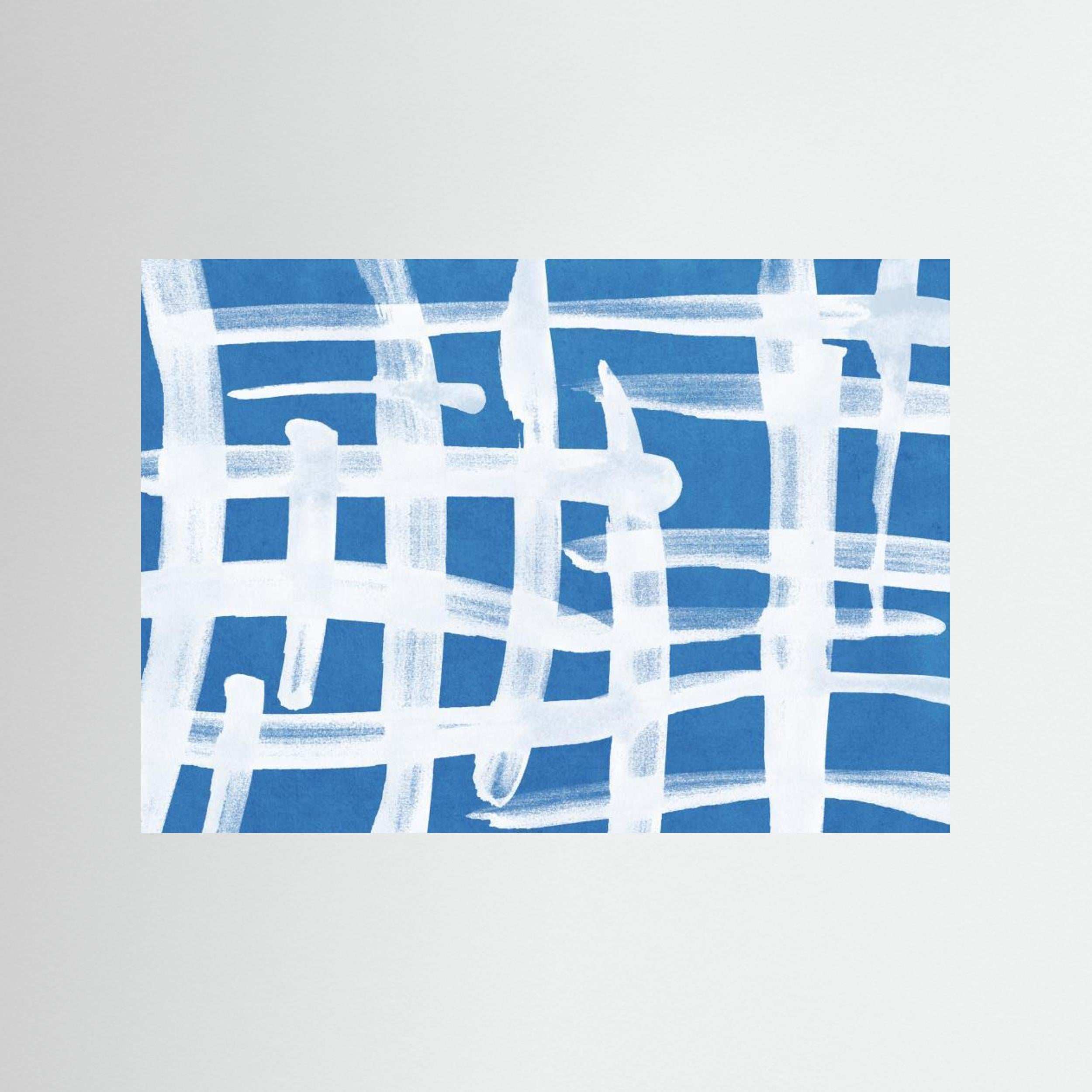 Abstract Lines Blue and White 02 by Amini54