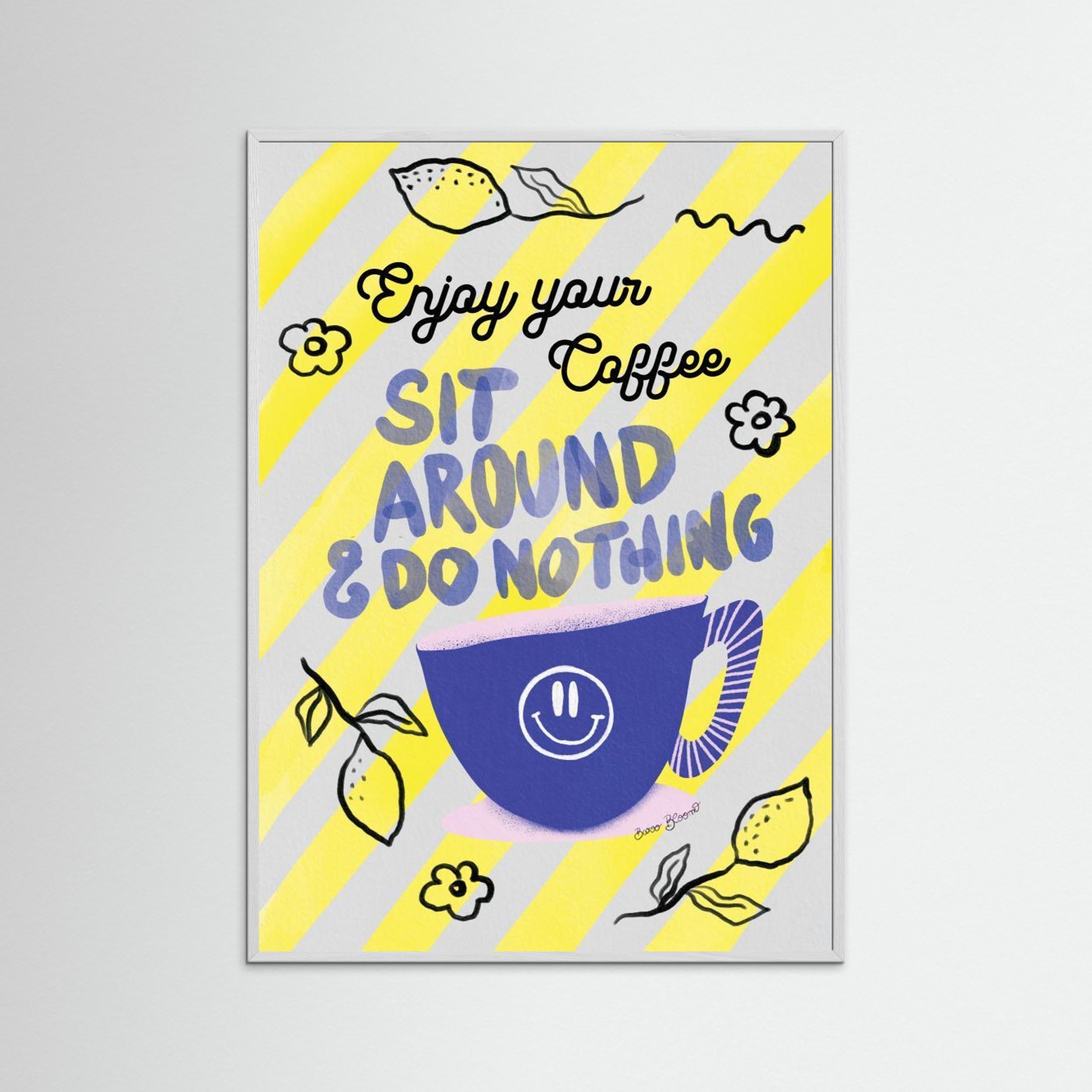 Enjoy Coffee by Baroo Bloom - Fine Art Paper Print - dreamtprint.art - 14 x 21 cm / 5 x 8″ (A5)