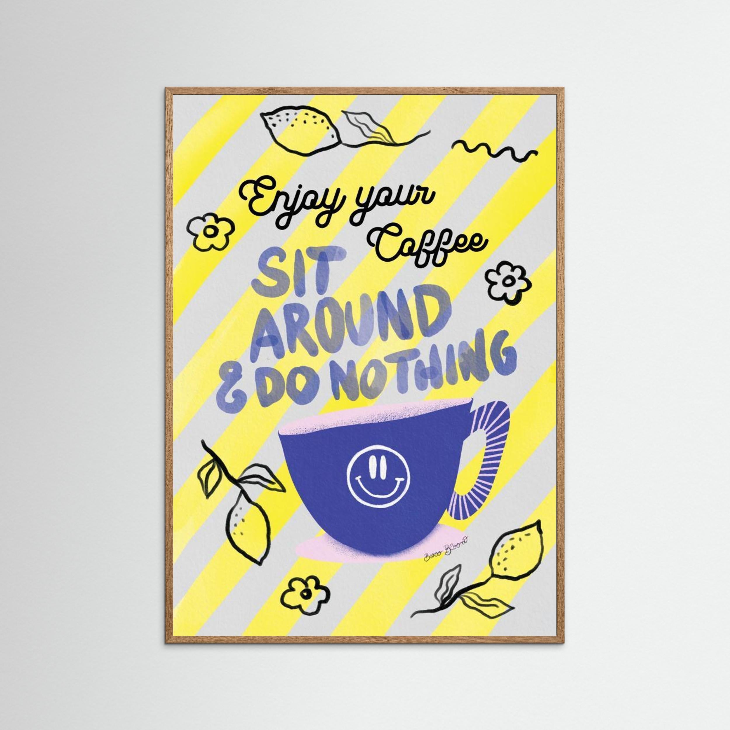 Enjoy Coffee by Baroo Bloom - Fine Art Paper Print - dreamtprint.art - 14 x 21 cm / 5 x 8″ (A5)