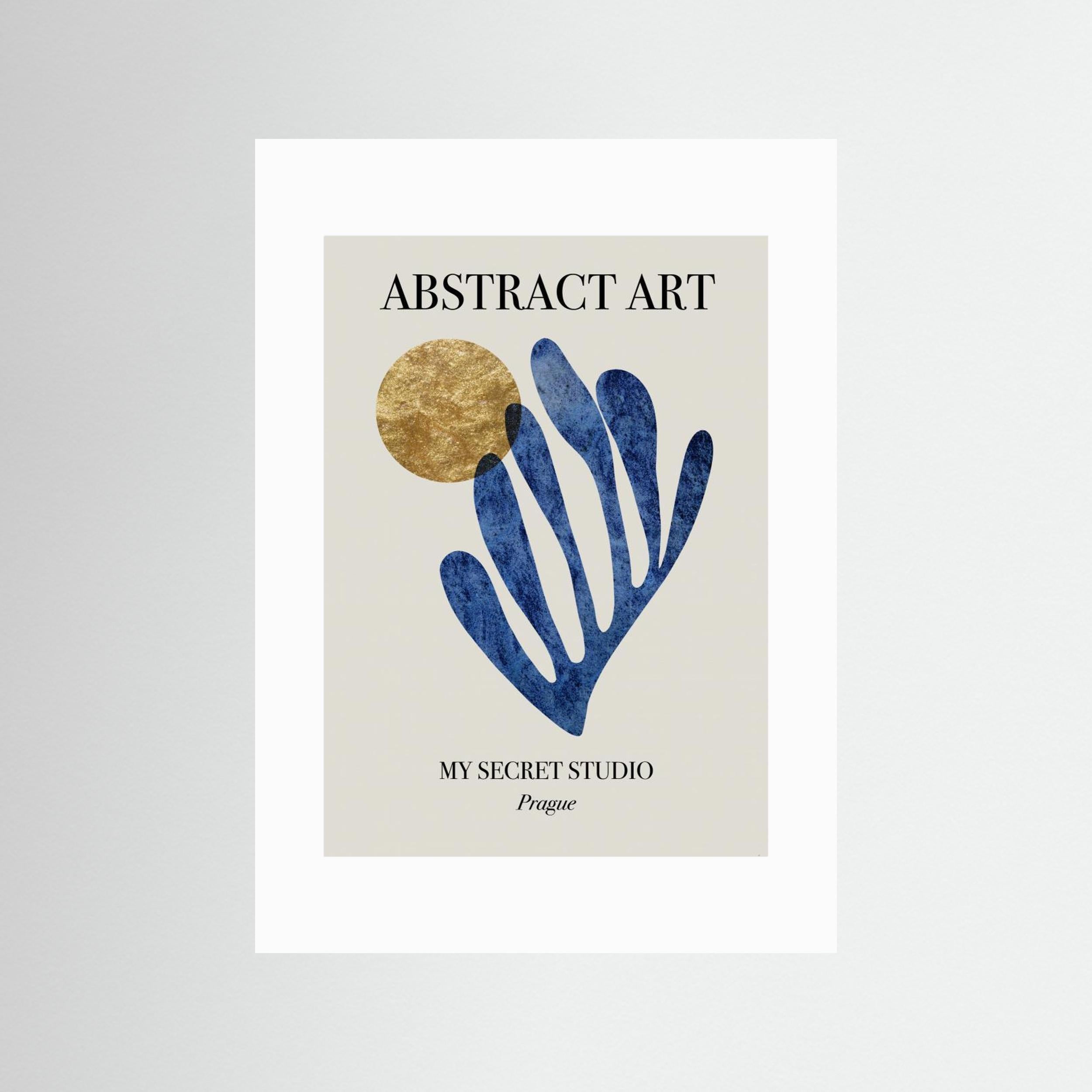 Abstract Blue Leaf by Anne Marie Volfova