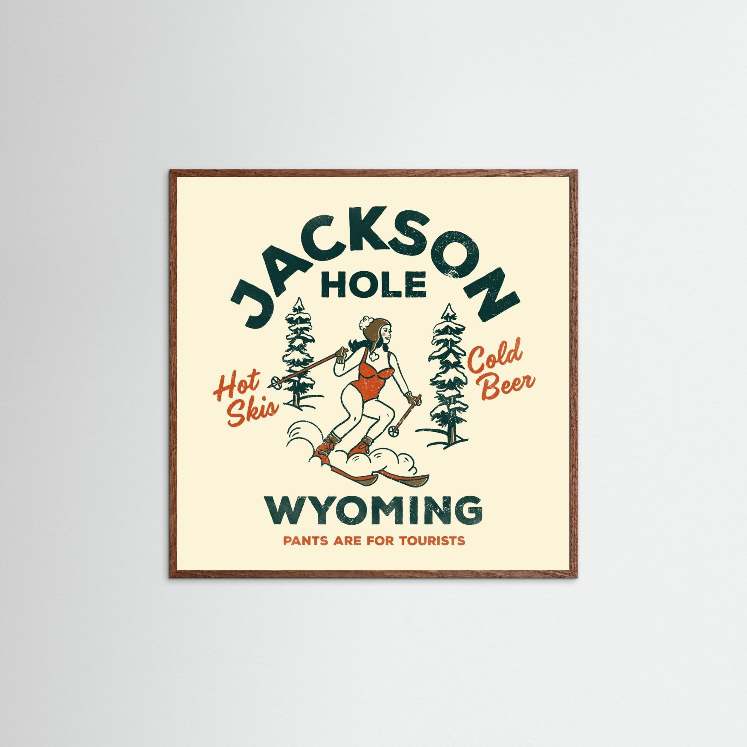 Jackson Hole Wyoming Funny Ski Girl by The Whiskey Ginger