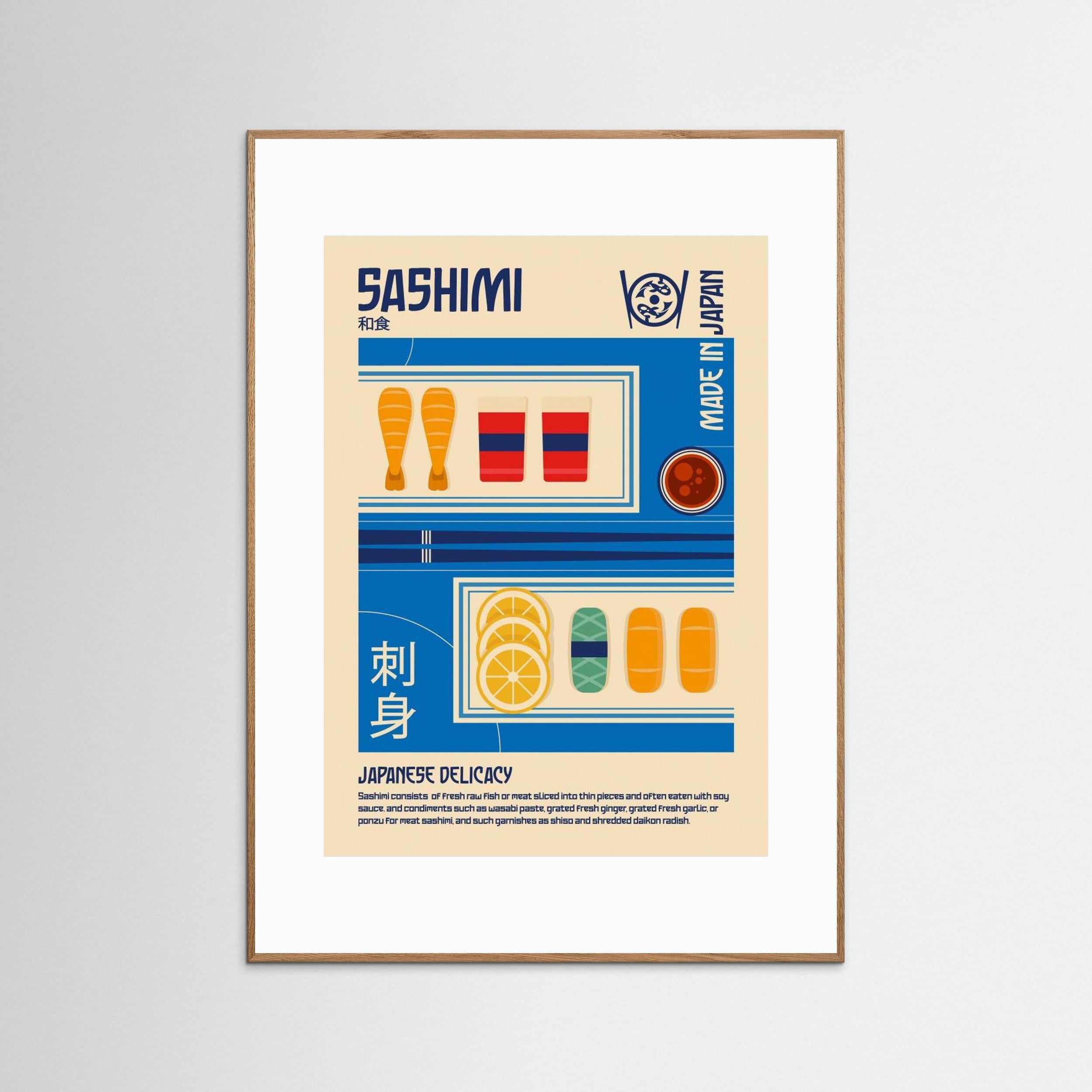 Sashimi Japanese Food Print by Retrodrome
