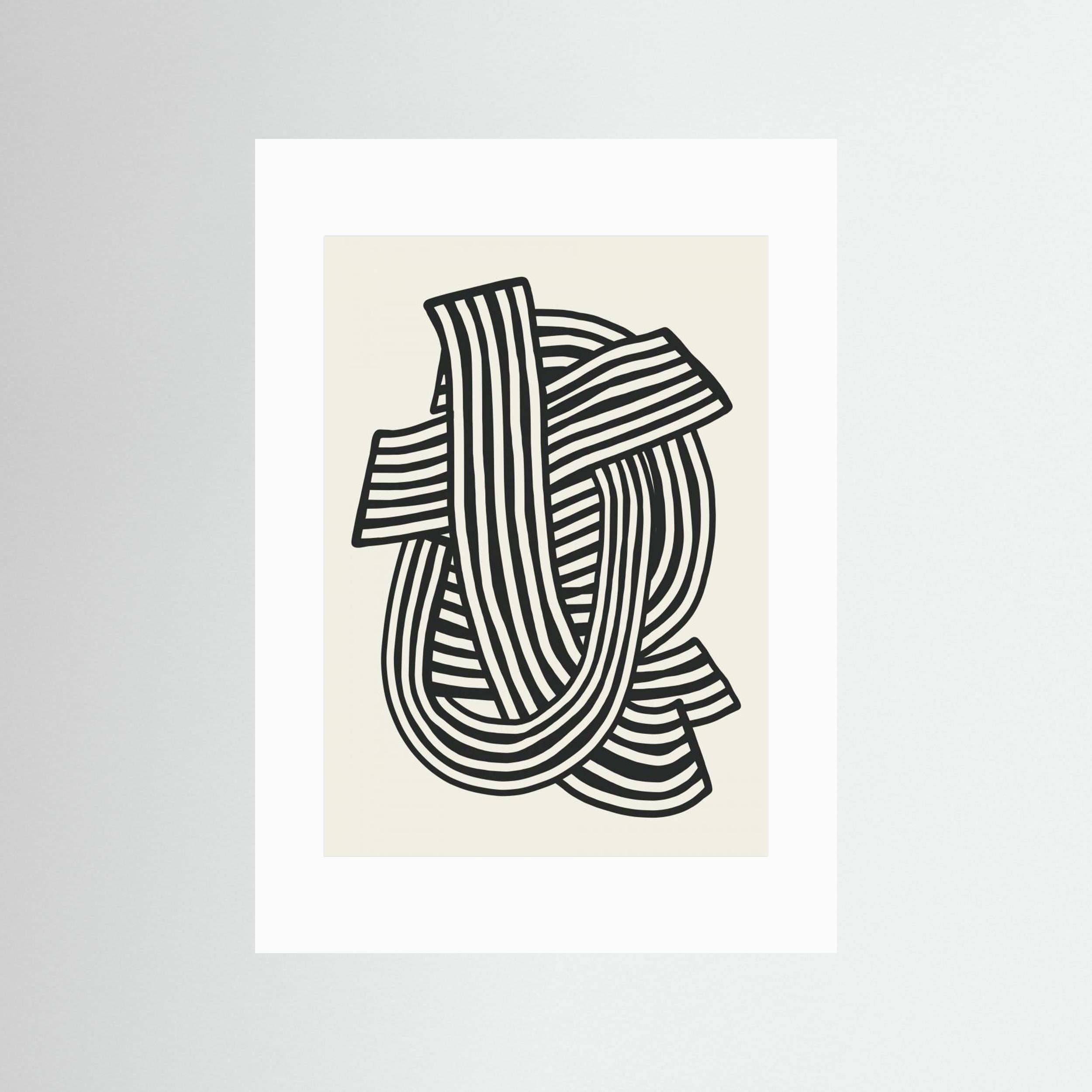 Striped Abstract In Black by Little Dean