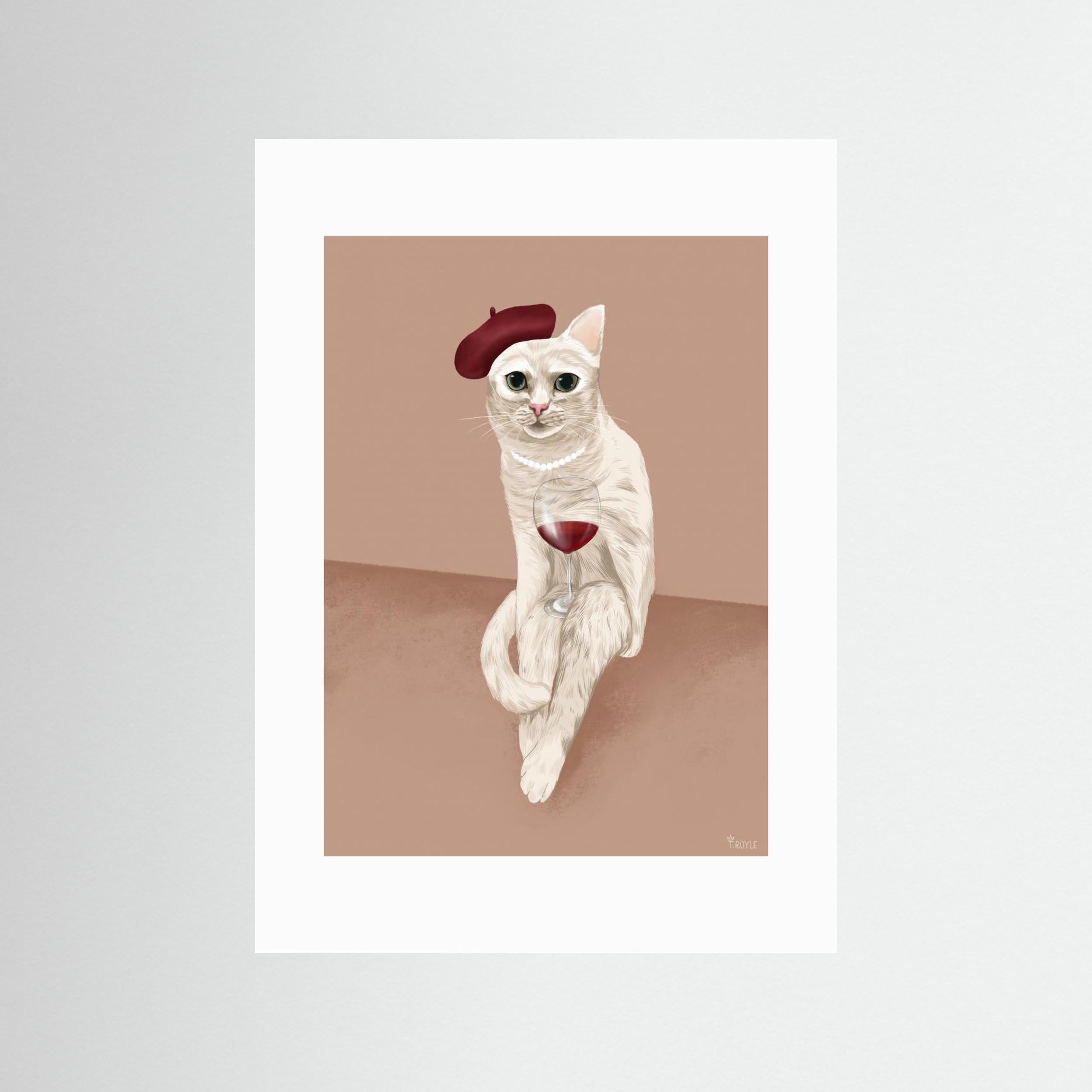 Classy Wine Cat by Tara Royle