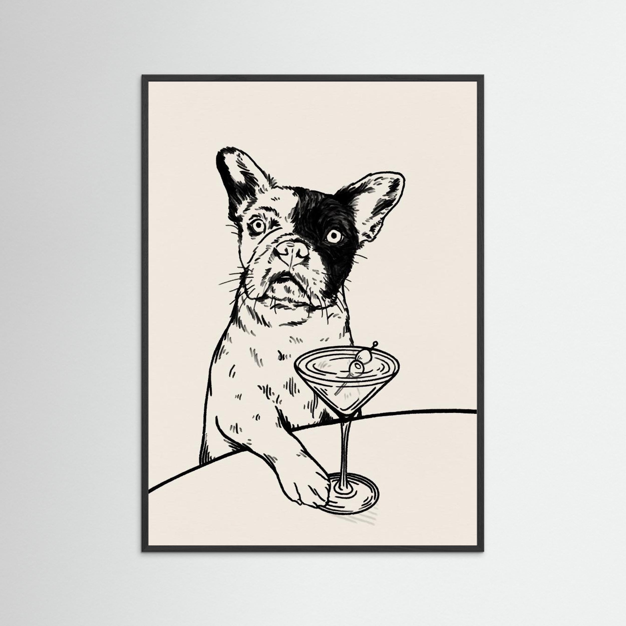 Frenchie with Dirty Martini Cocktail by Tara Royle