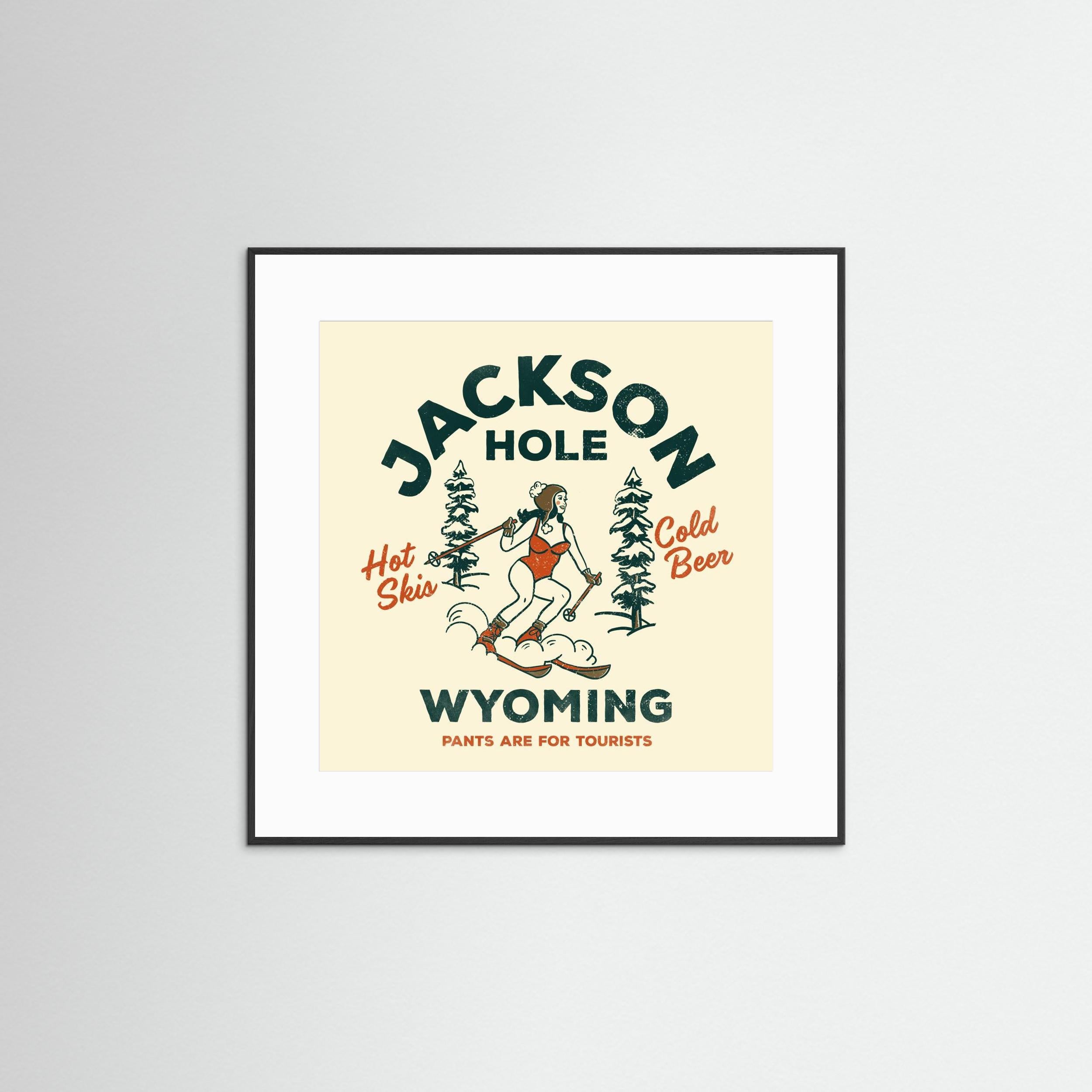 Jackson Hole Wyoming Funny Ski Girl by The Whiskey Ginger