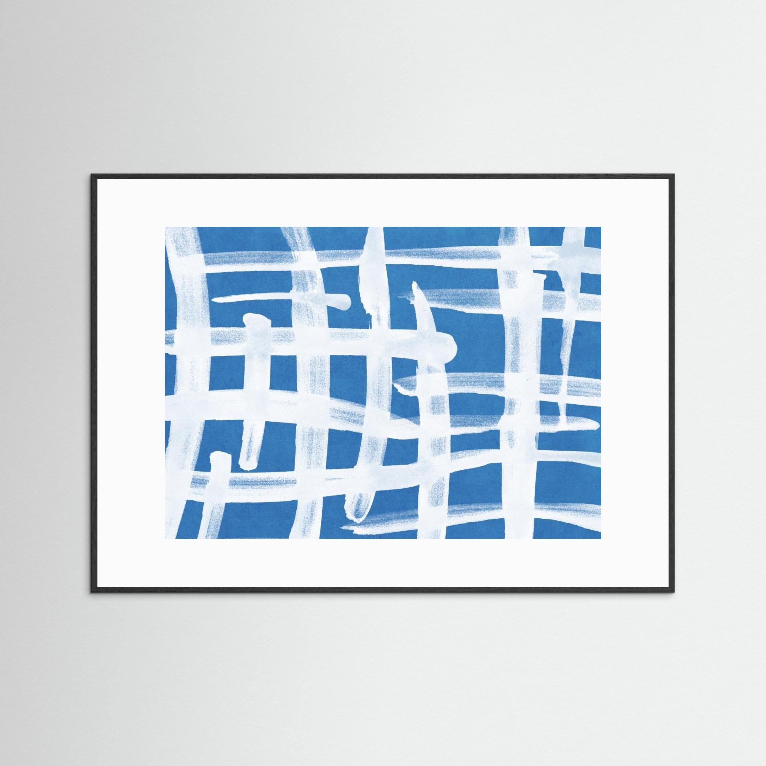 Abstract Lines Blue and White 02 by Amini54