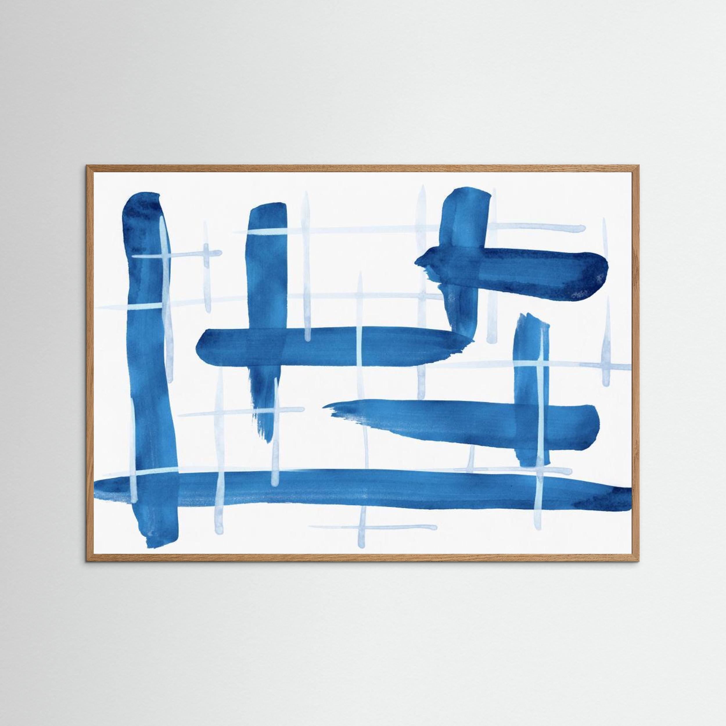 Abstract Lines Blue and White 04 by Amini54