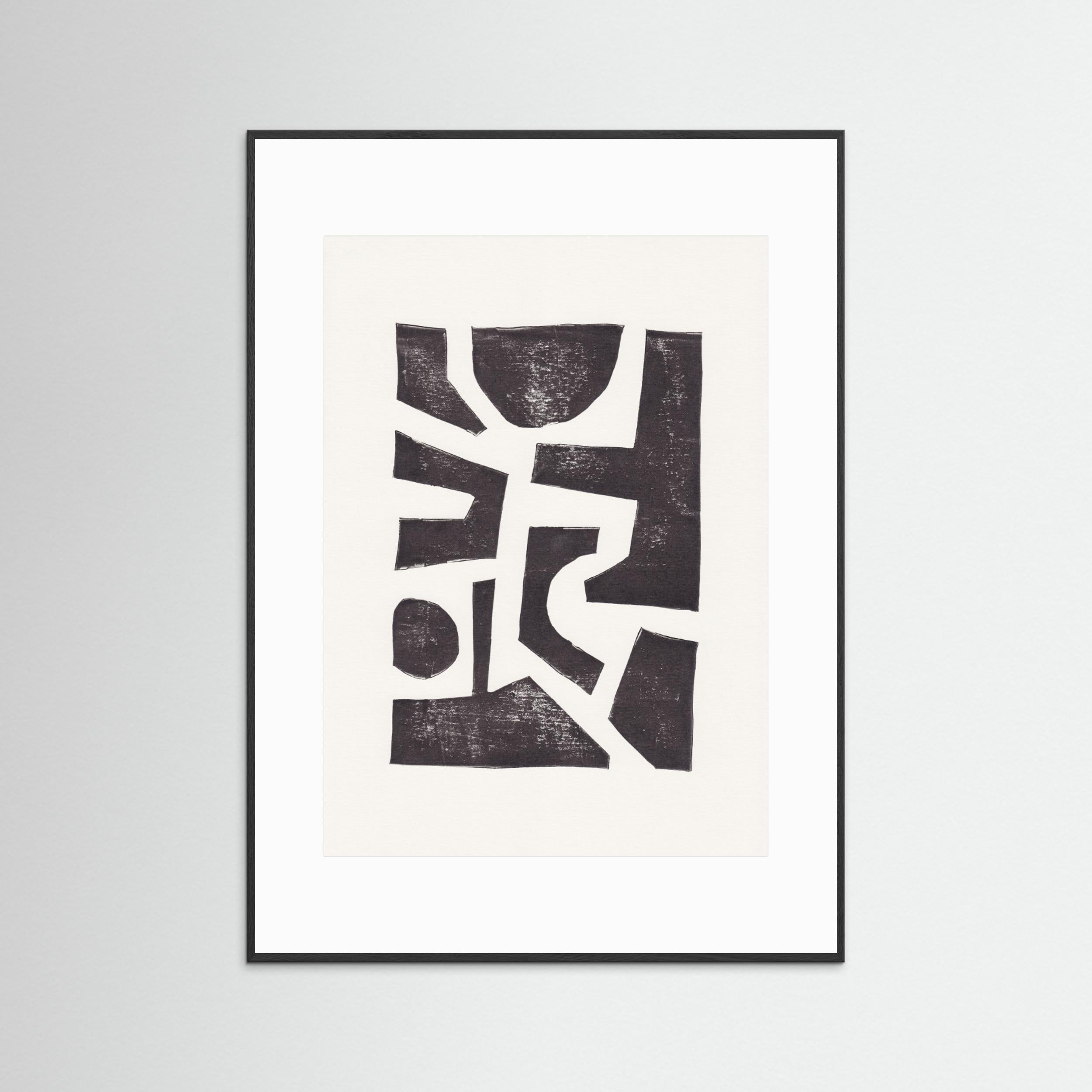 Linocut Abstract 5 by Alisa Galitsyna - Fine Art Paper Print - dreamtprint.art - 14 x 21 cm / 5 x 8″ (A5)