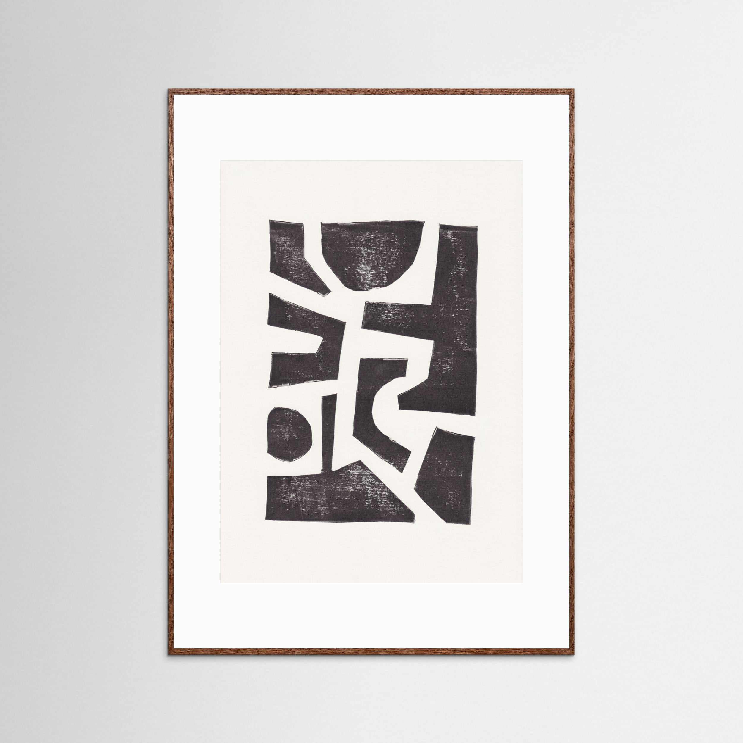 Linocut Abstract 5 by Alisa Galitsyna - Fine Art Paper Print - dreamtprint.art - 14 x 21 cm / 5 x 8″ (A5)