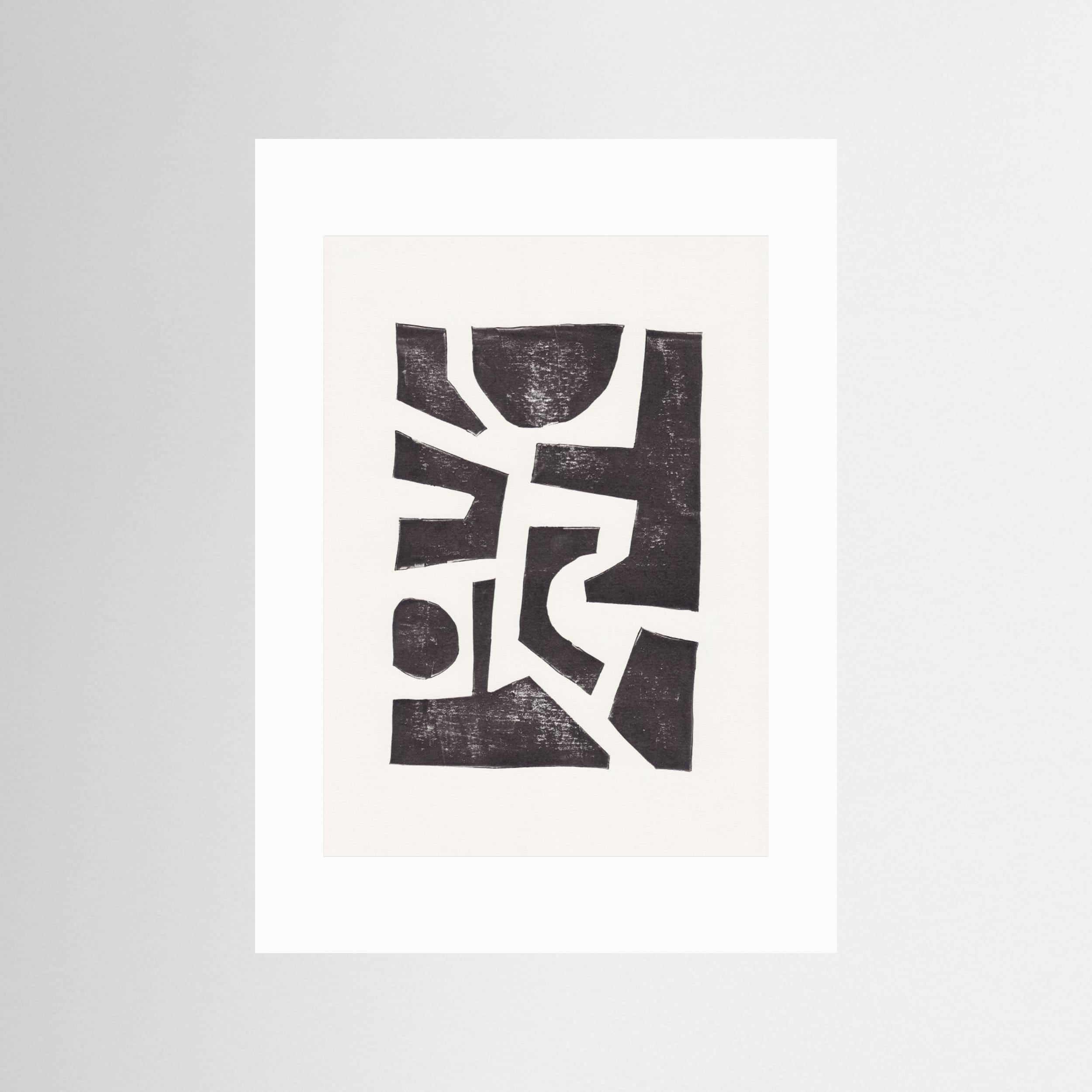 Linocut Abstract 5 by Alisa Galitsyna - Fine Art Paper Print - dreamtprint.art - 14 x 21 cm / 5 x 8″ (A5)